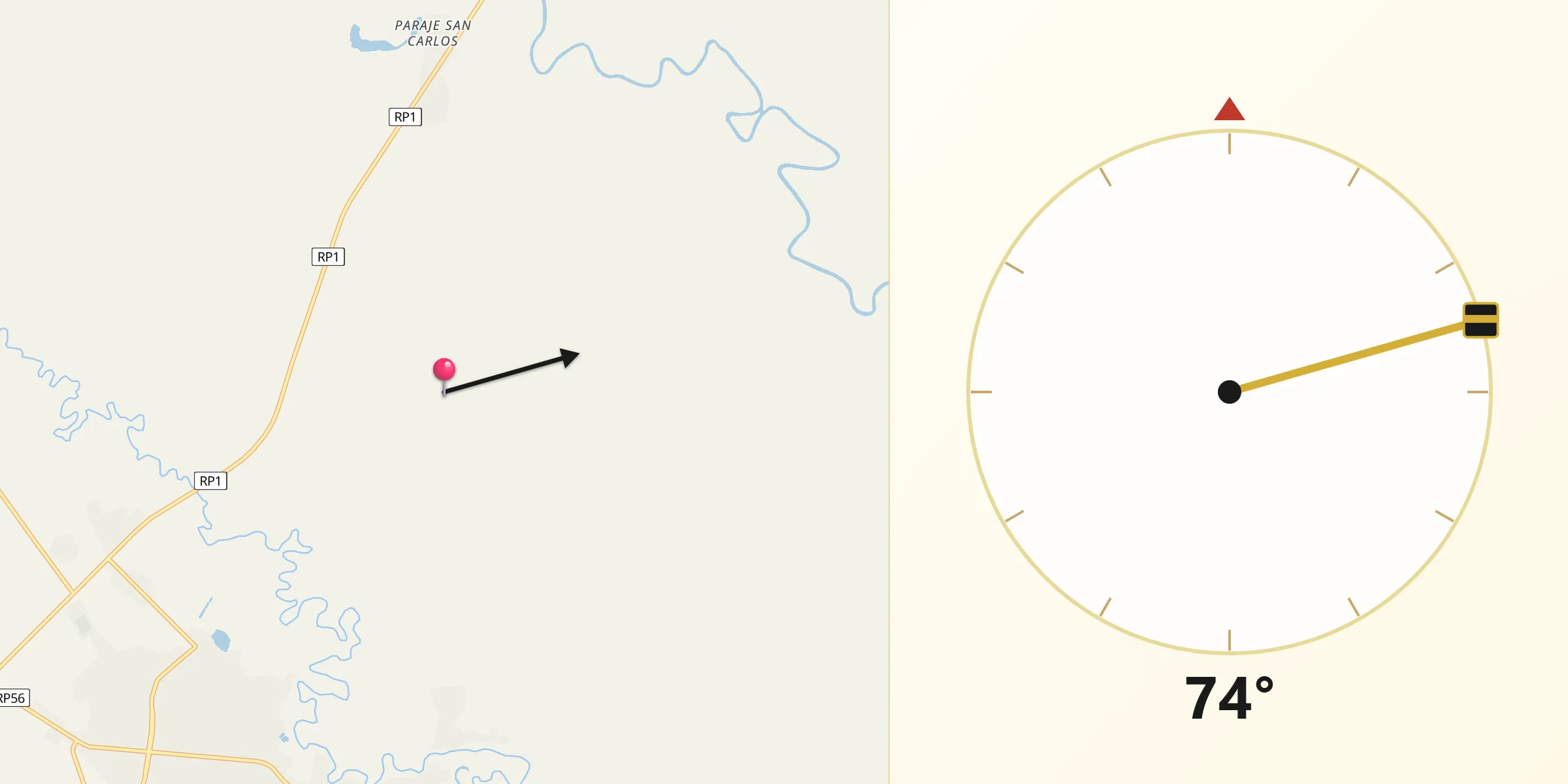 Dirección de la Qibla desde Departamento de Bermejo