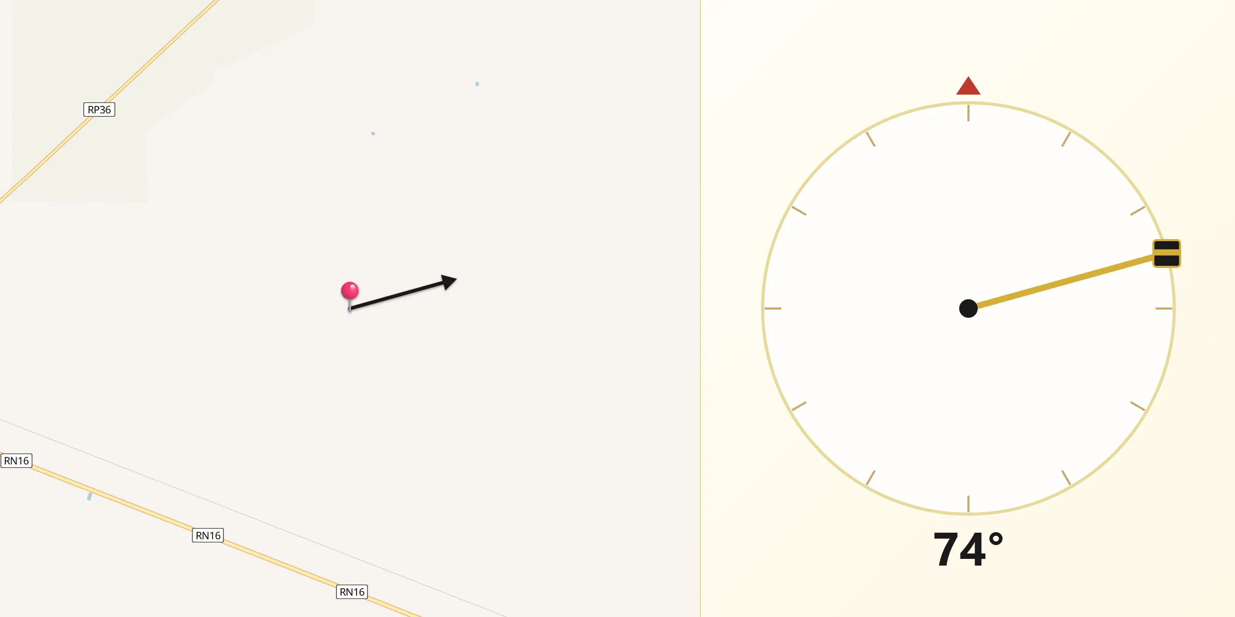 Dirección de la Qibla desde Departamento de Presidencia de la Plaza