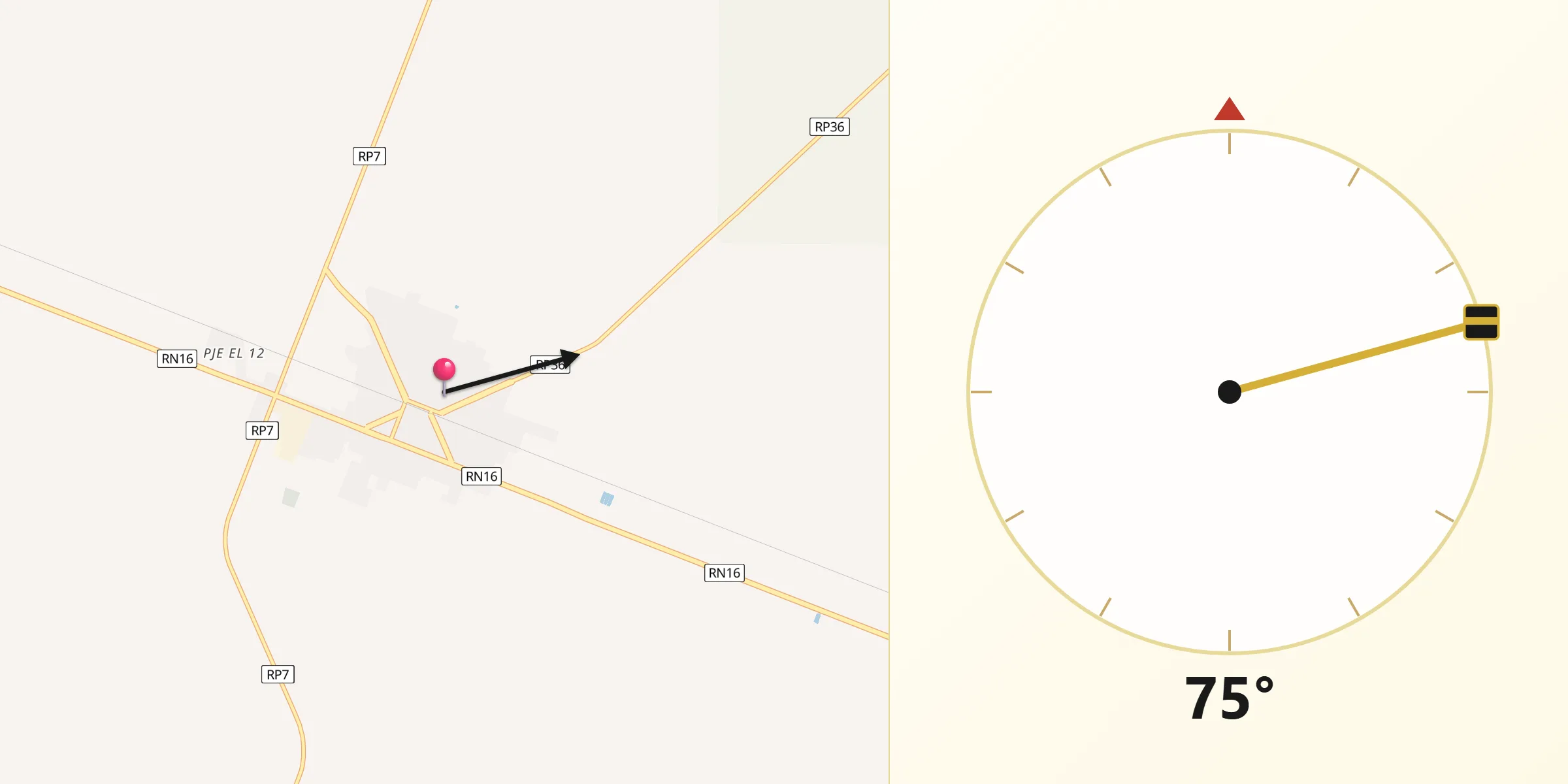 Dirección de la Qibla desde Presidencia de la Plaza