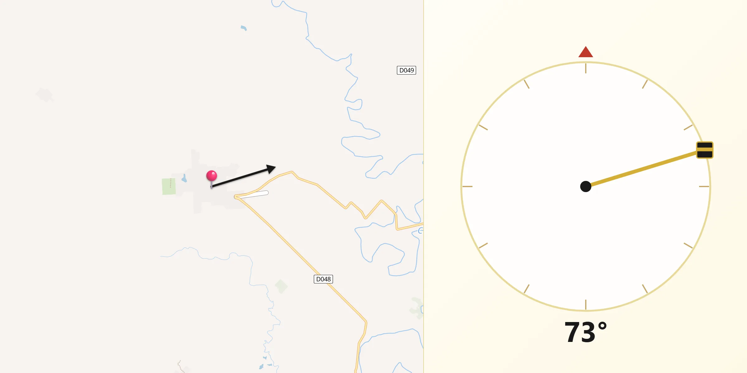 Dirección de la Qibla desde Jesús