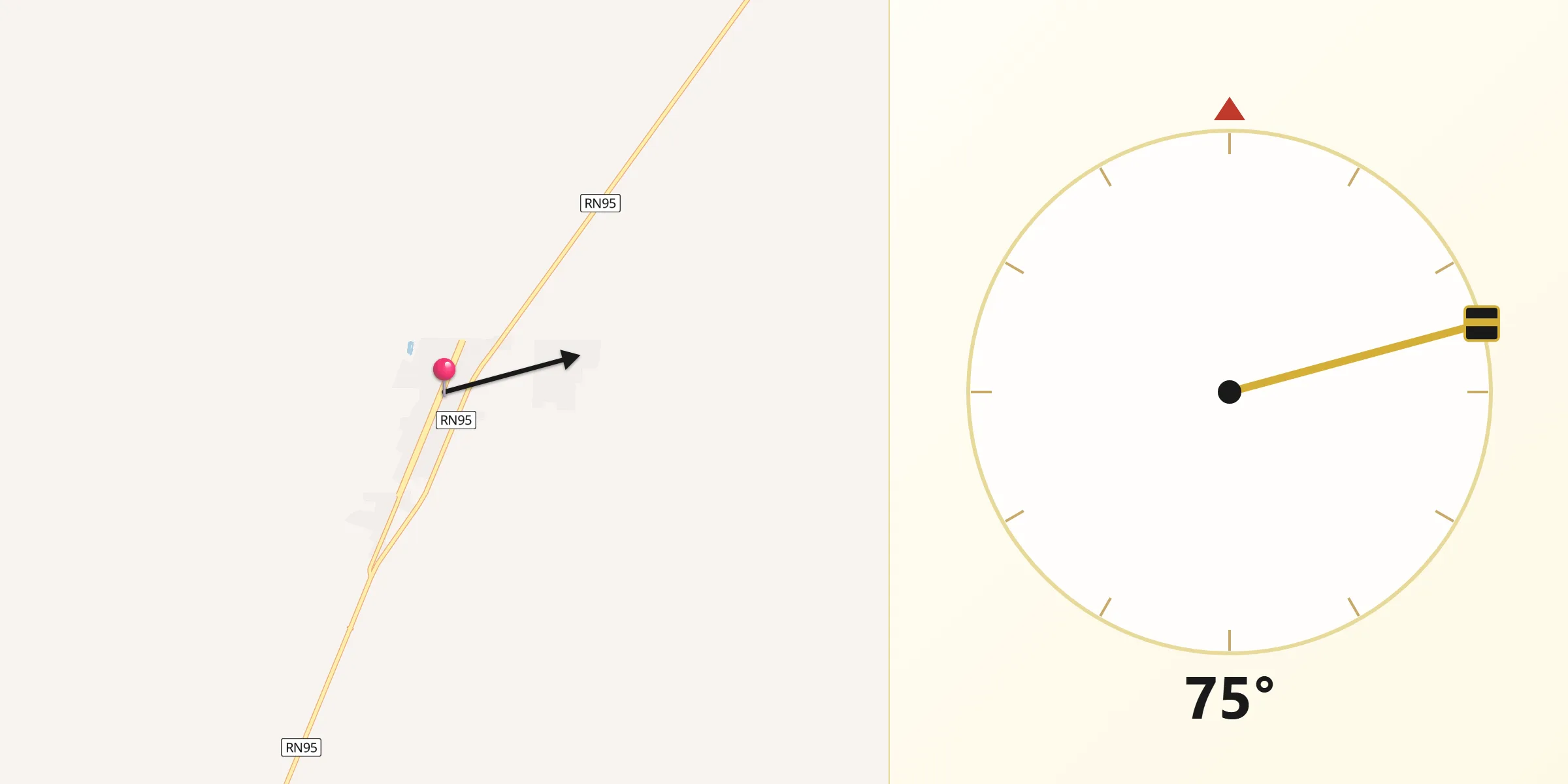 Dirección de la Qibla desde La Tigra