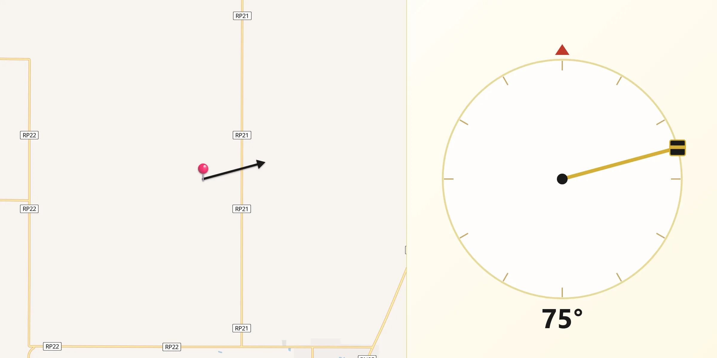 Dirección de la Qibla desde La Clotilde