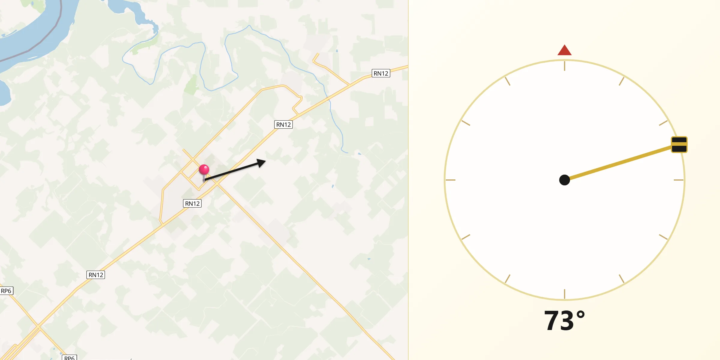Dirección de la Qibla desde Santo Pipó
