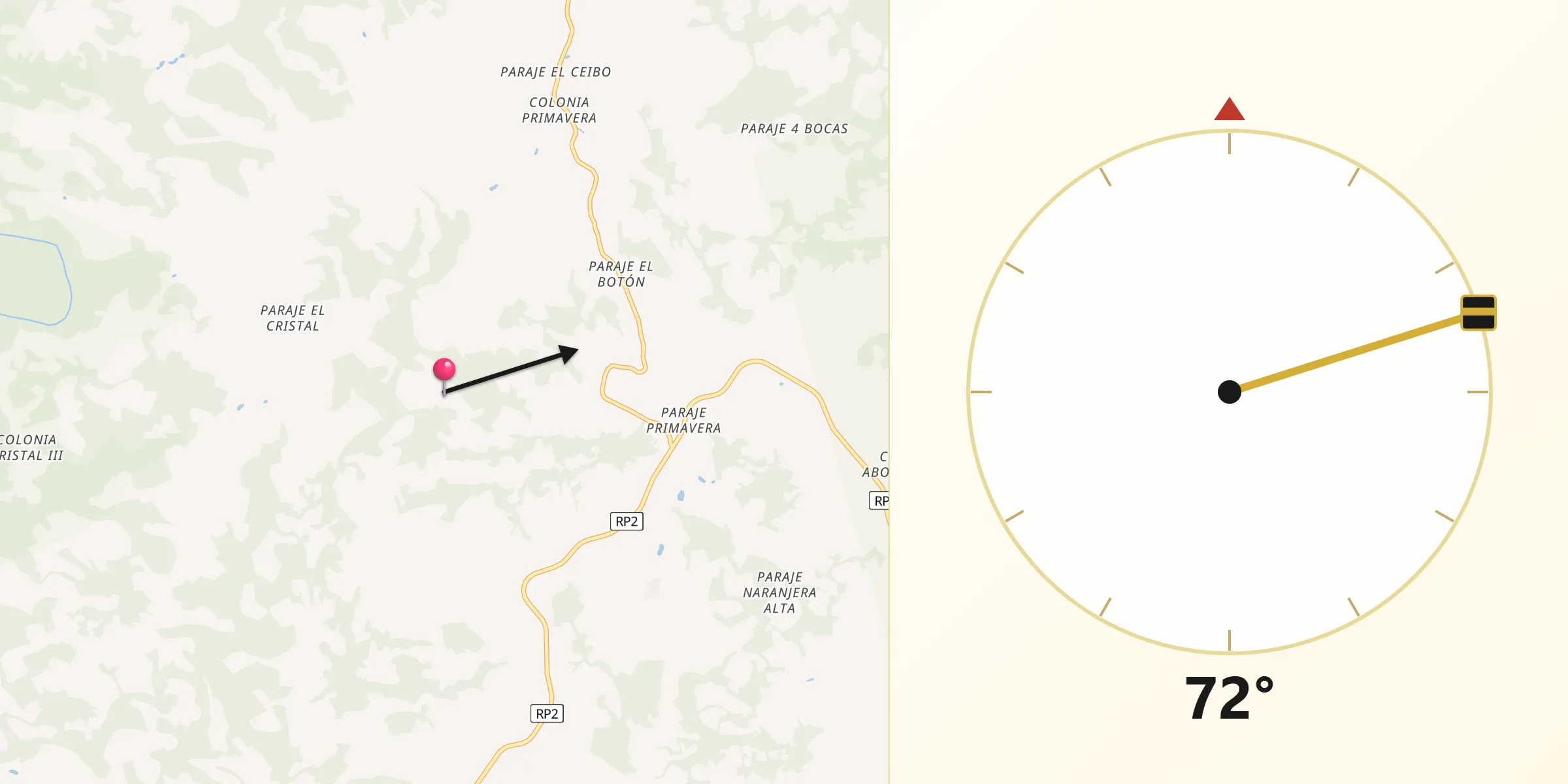 Dirección de la Qibla desde Departamento de Guaraní