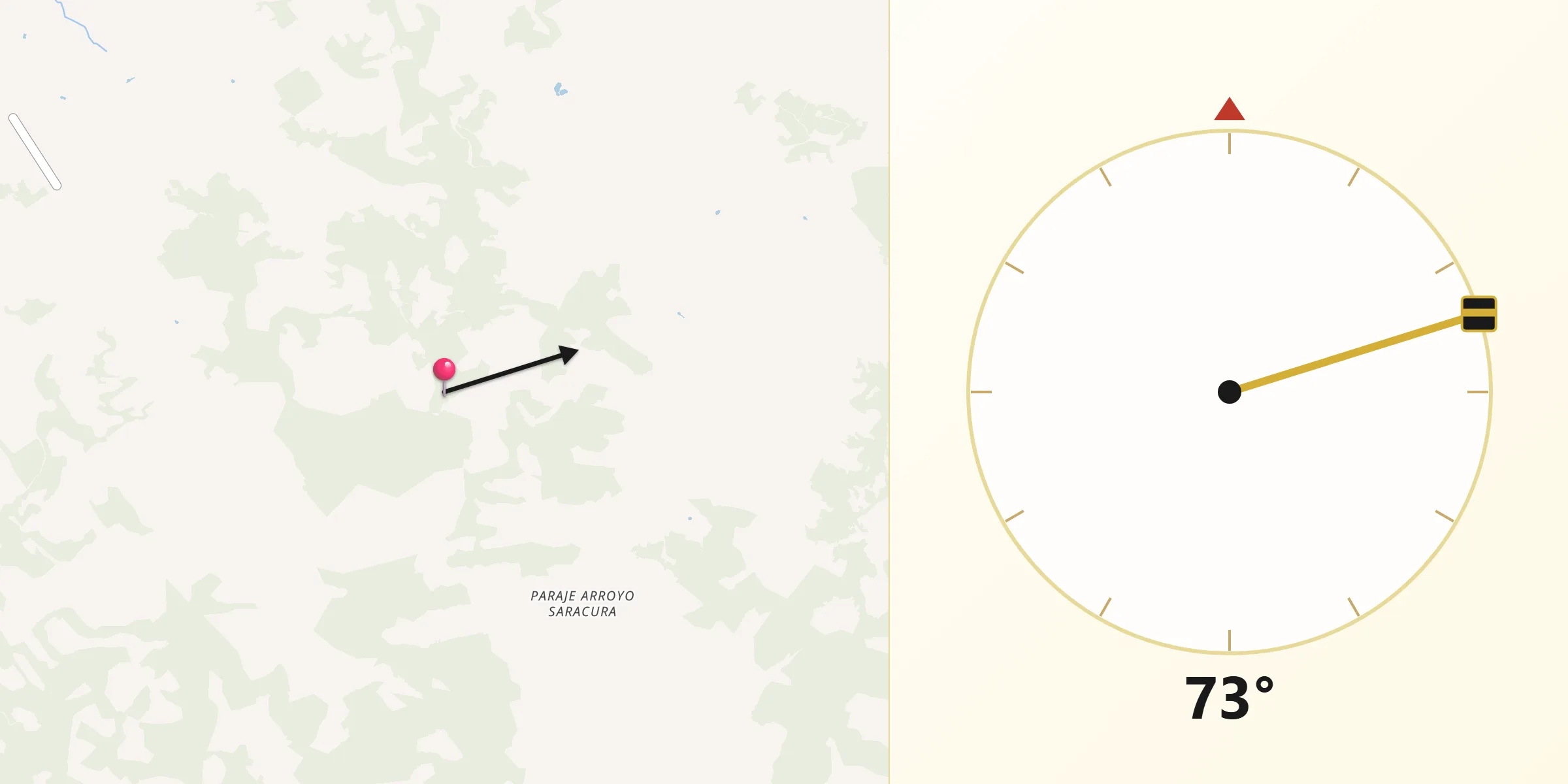 Dirección de la Qibla desde Departamento de Cainguás