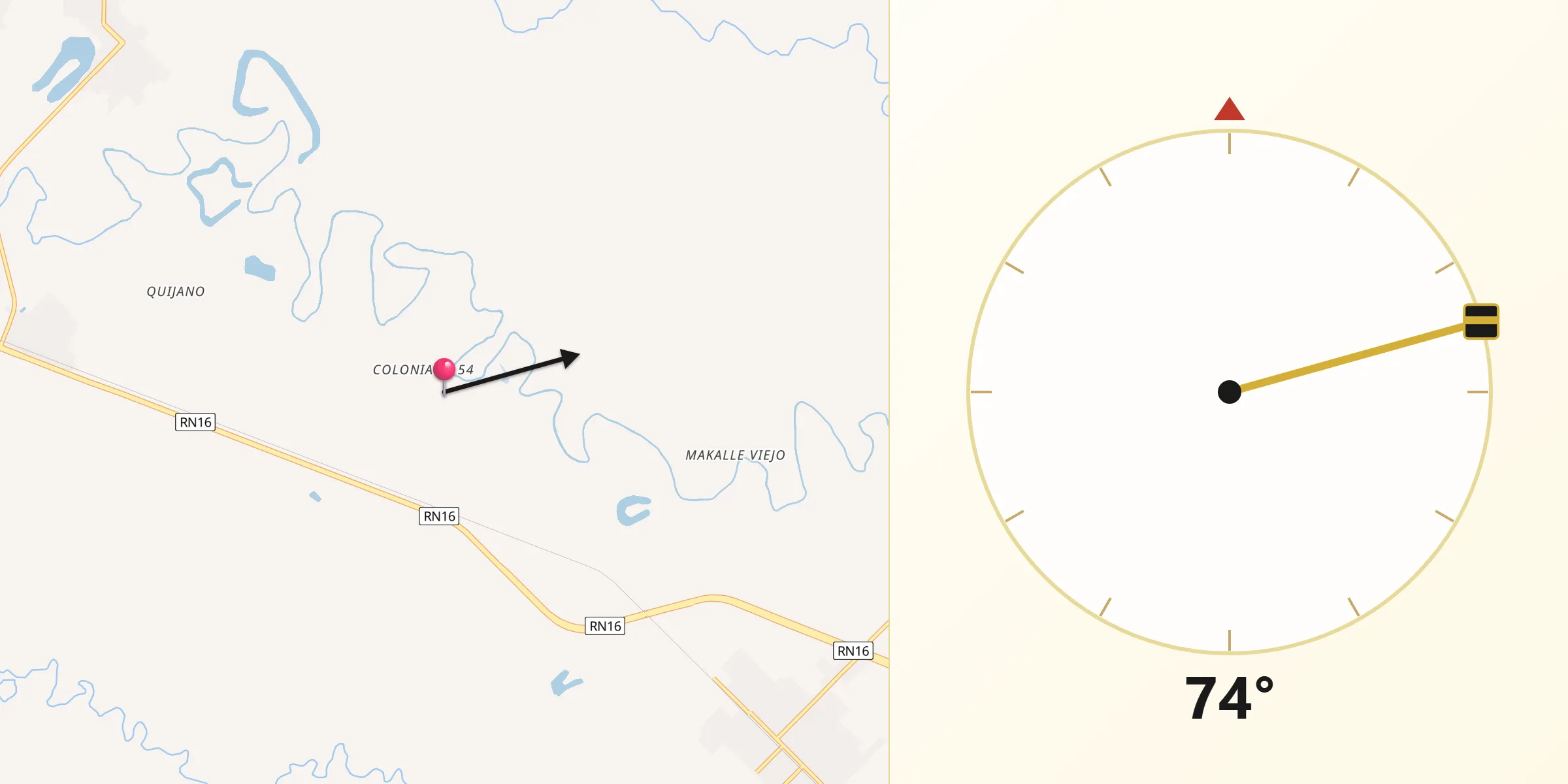 Dirección de la Qibla desde Departamento de General Donovan