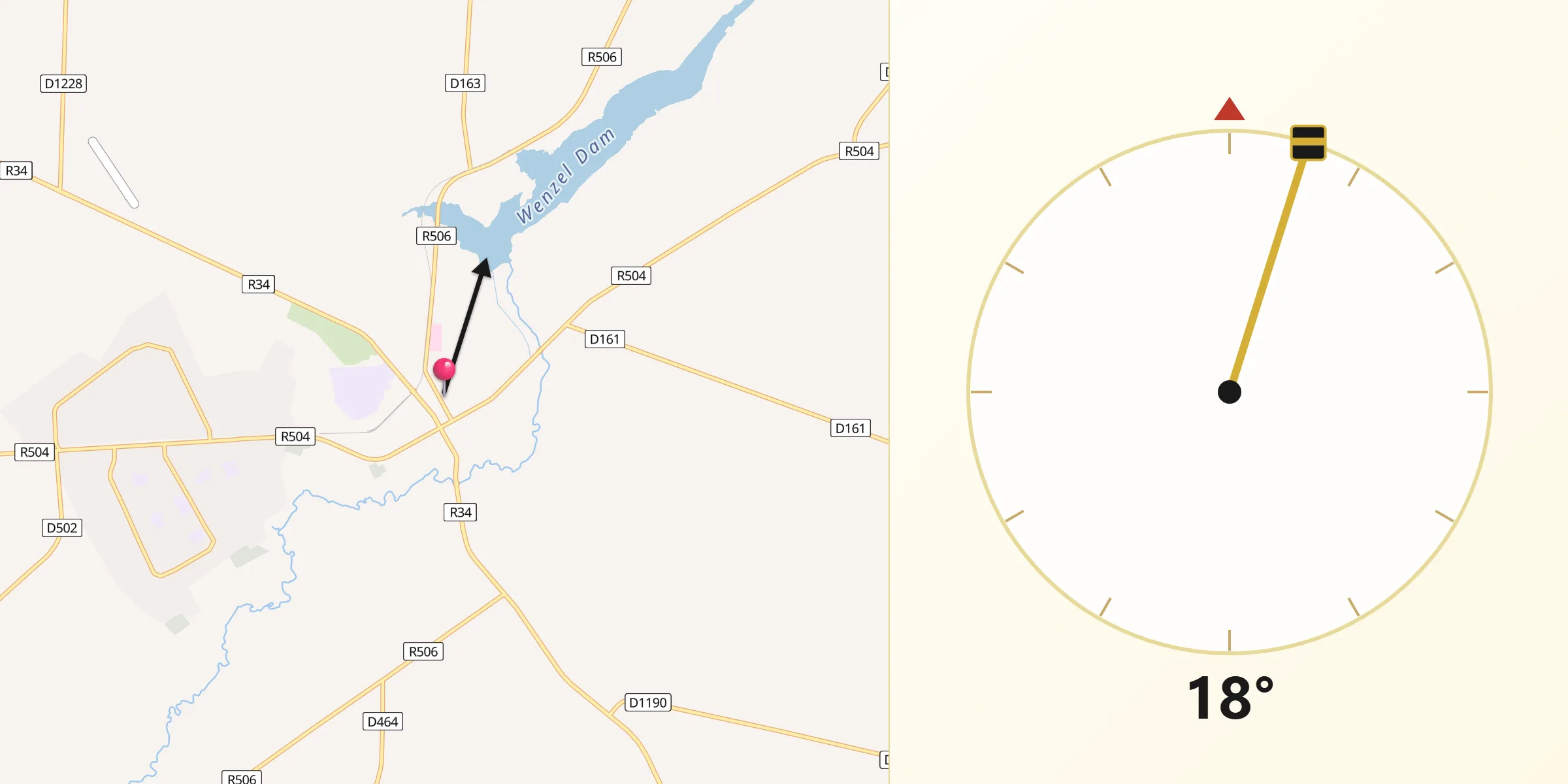 Qibla Direction from Schweizer-Reneke