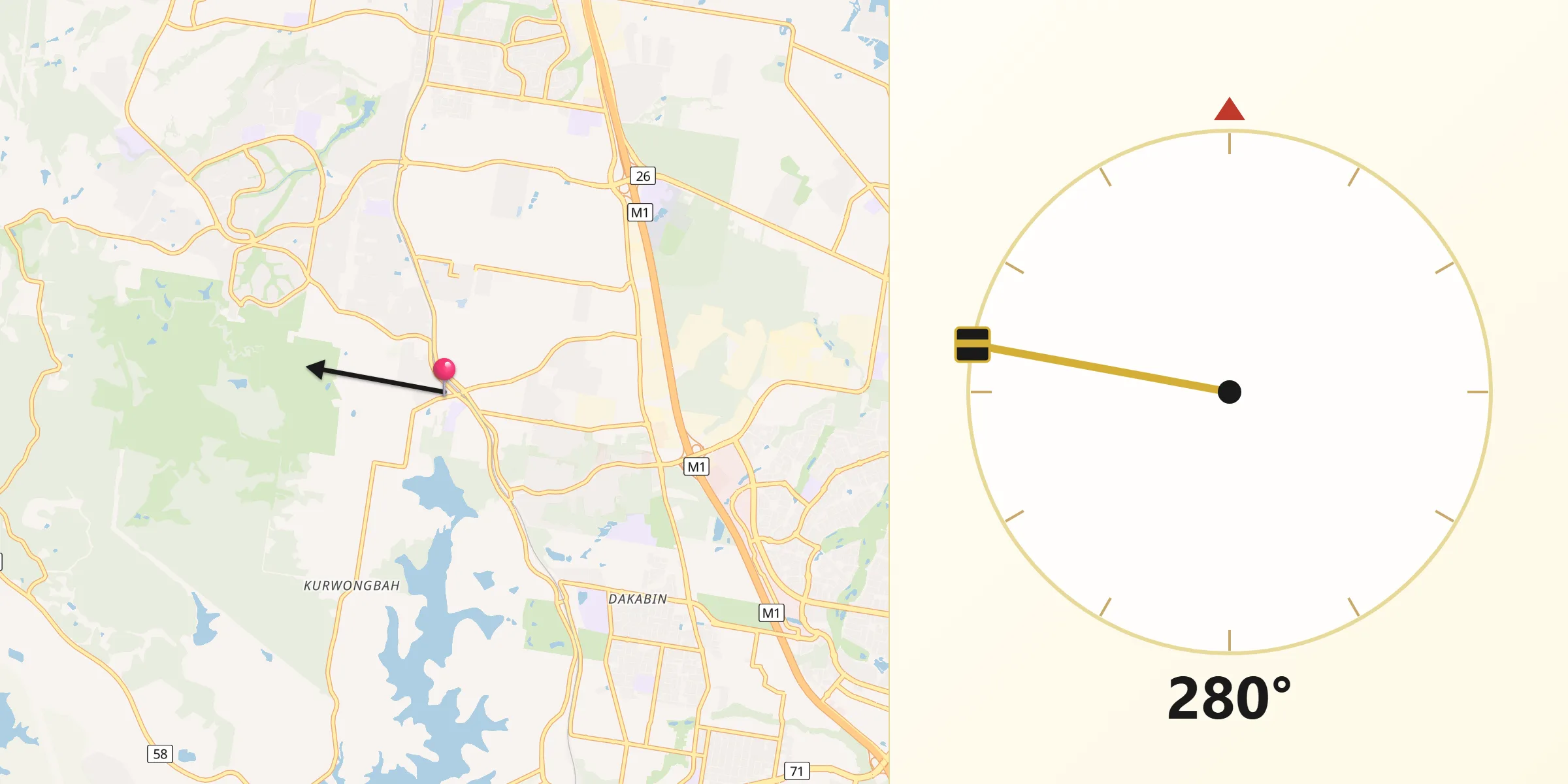 Qibla Direction from Narangba