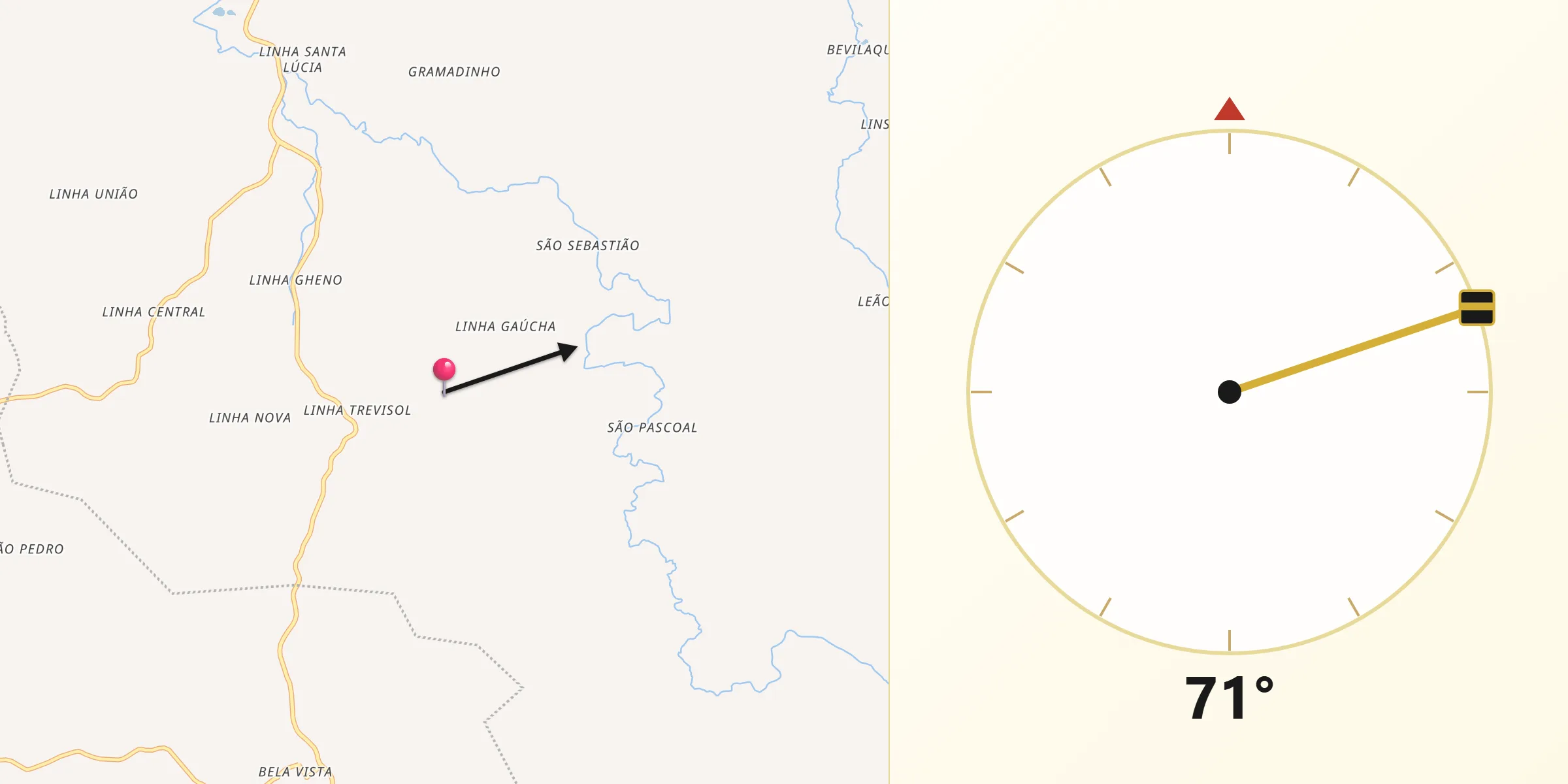 Direção da Qibla a partir de Ibiam