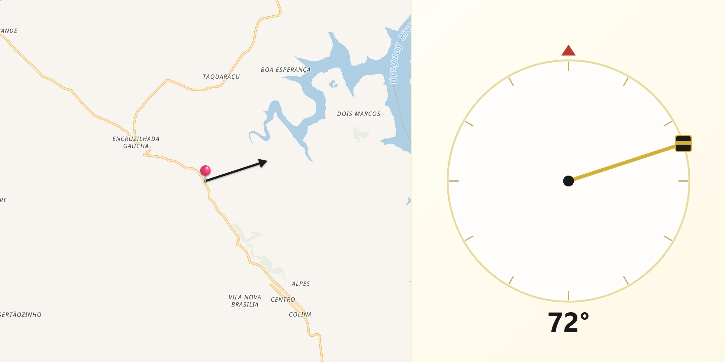 Direção da Qibla a partir de Alpestre