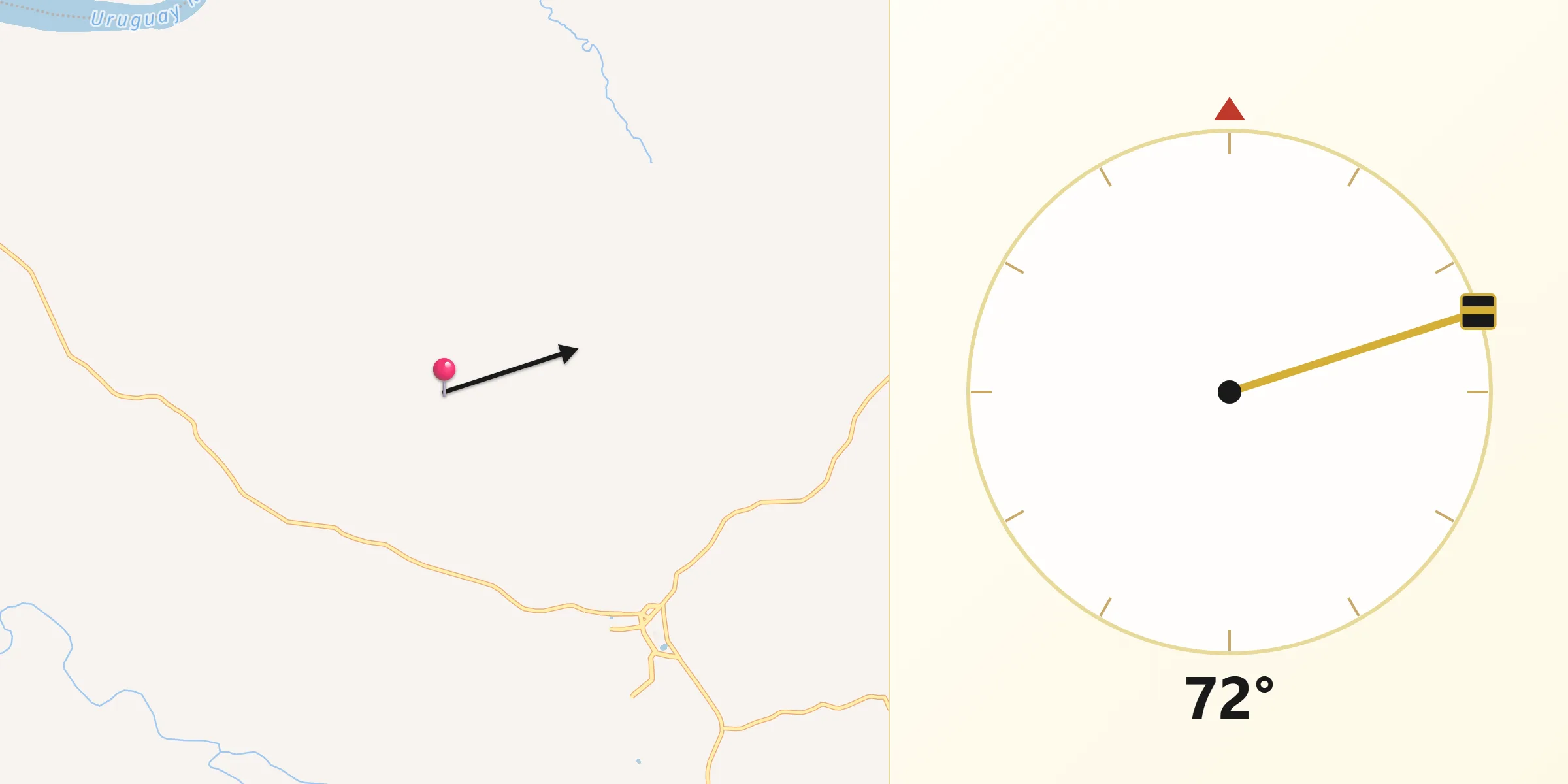 Direção da Qibla a partir de Caiçara