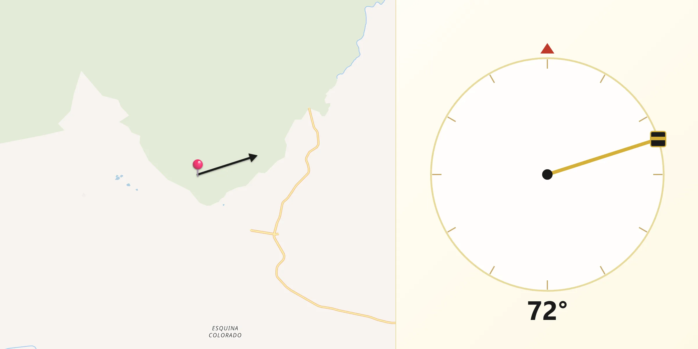 Direção da Qibla a partir de Derrubadas