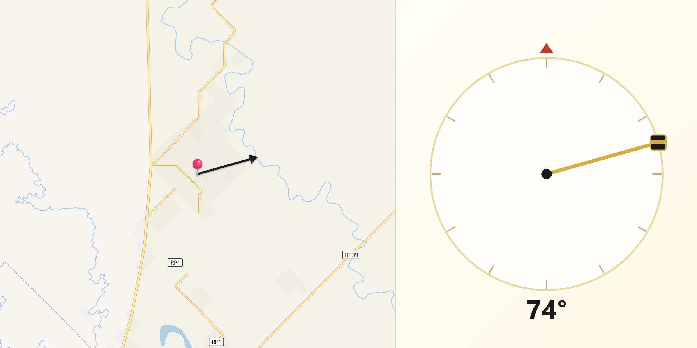 Dirección de la Qibla desde Margarita Belén