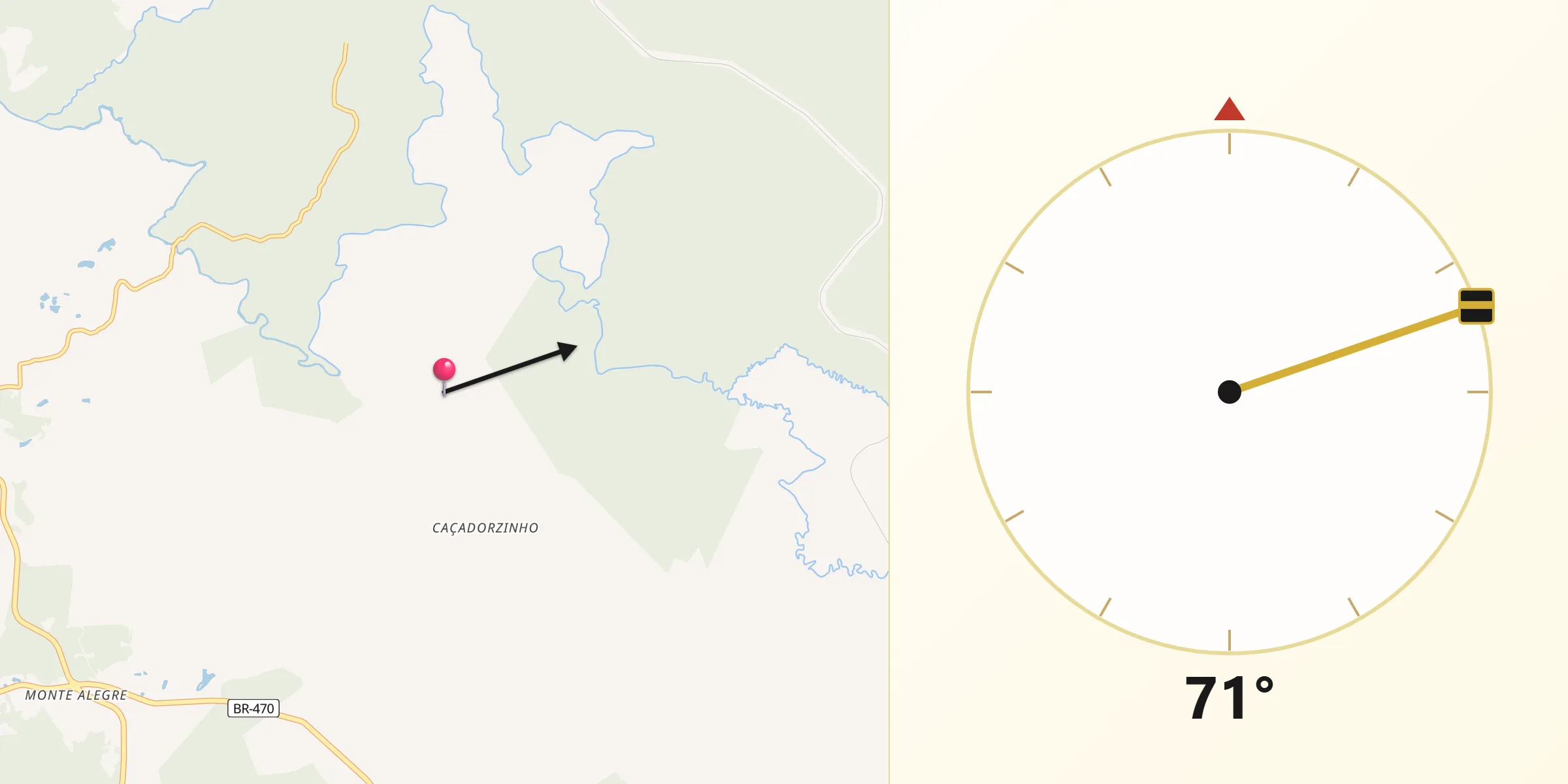 Direção da Qibla a partir de São Cristóvão do Sul