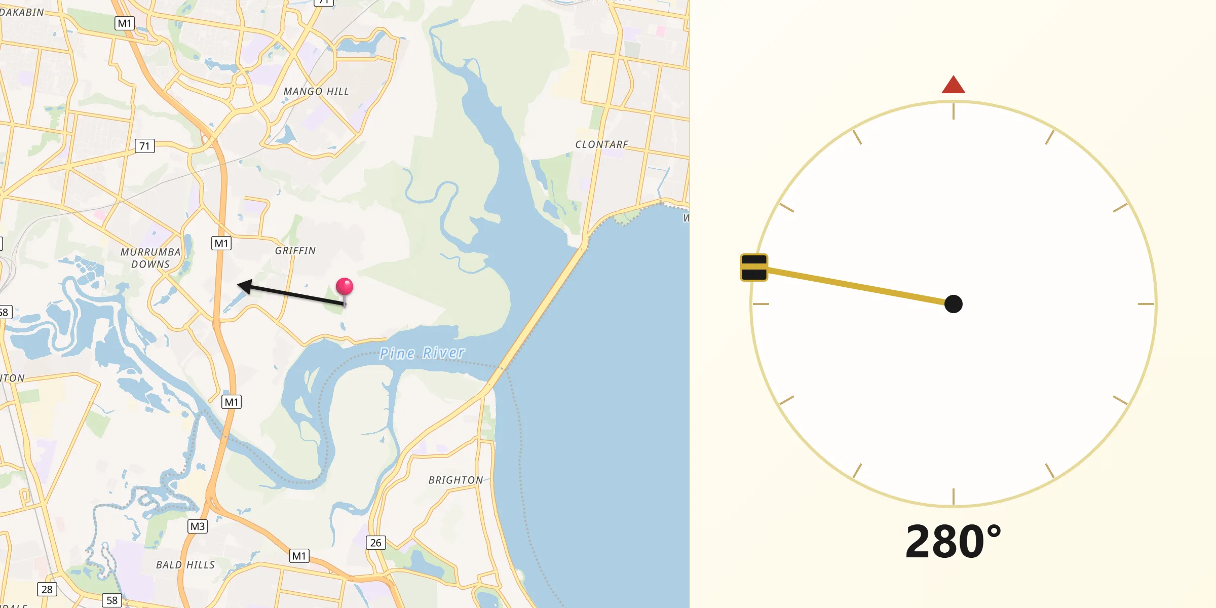 Qibla Direction from Griffin