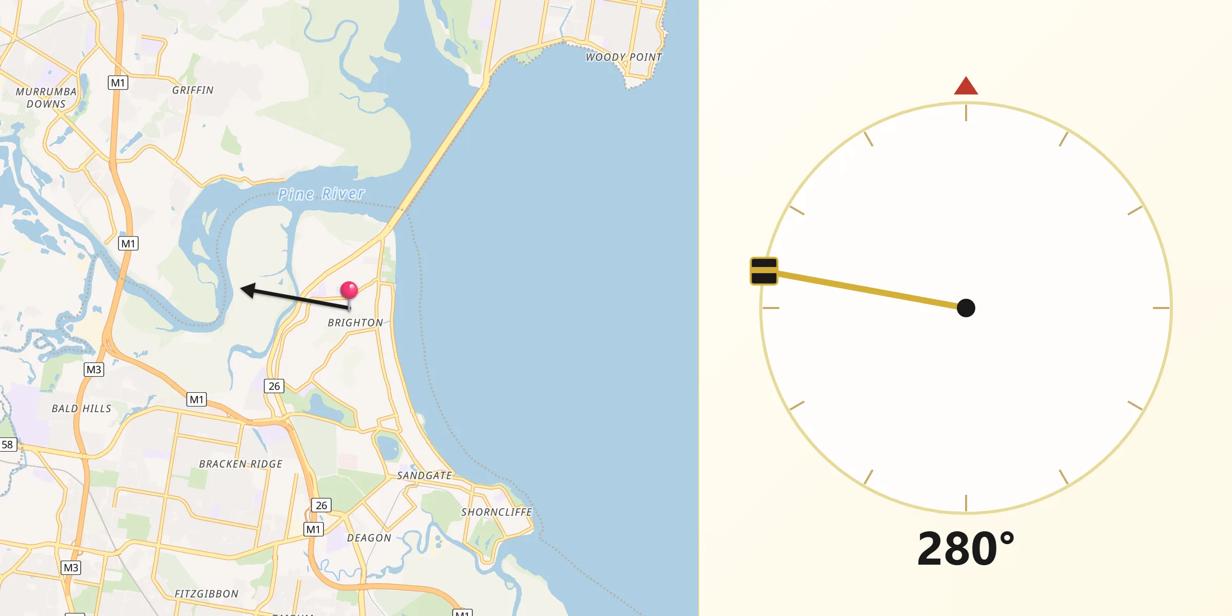 Qibla Direction from Brighton