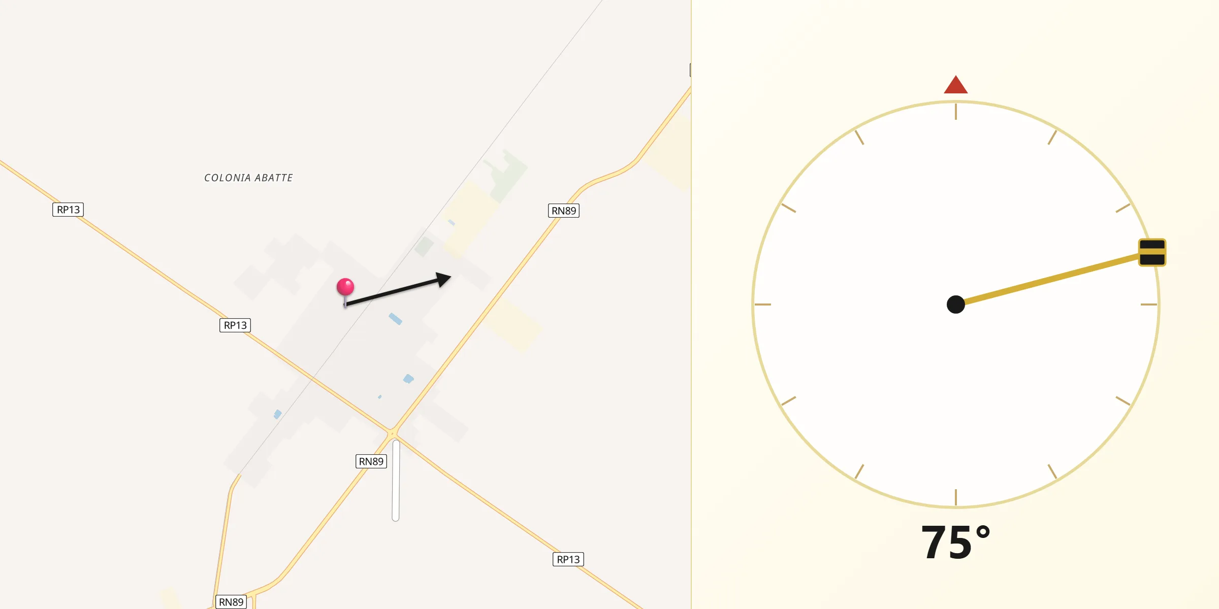 Dirección de la Qibla desde General Pinedo