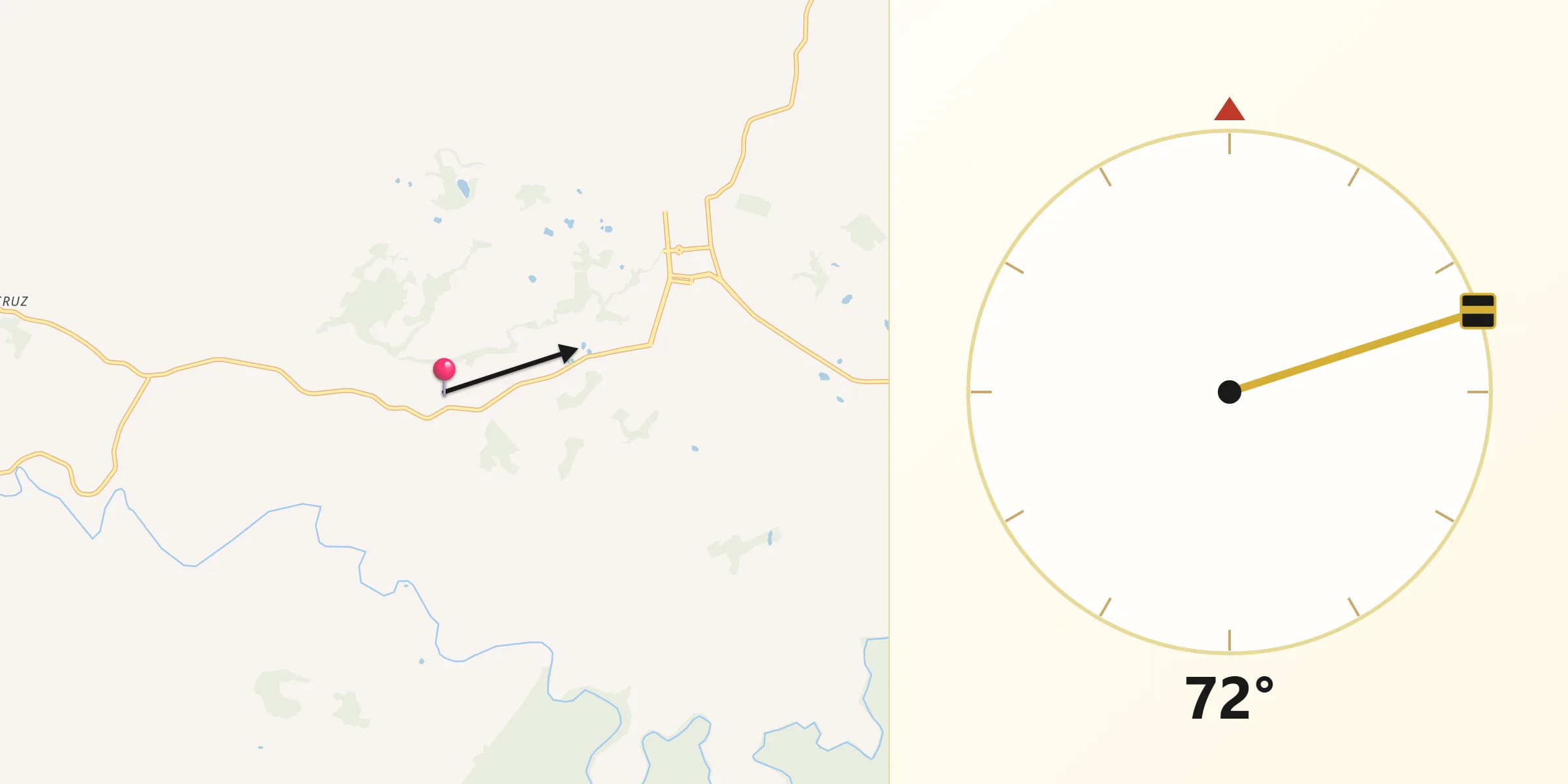 Direção da Qibla a partir de Planalto