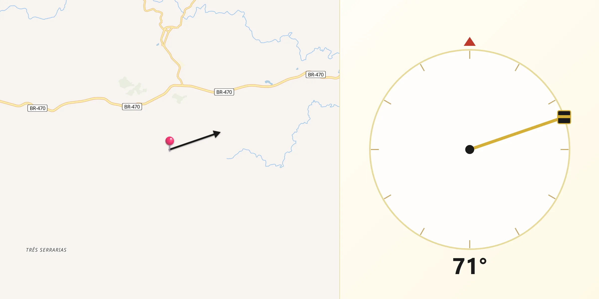 Direção da Qibla a partir de Brunópolis