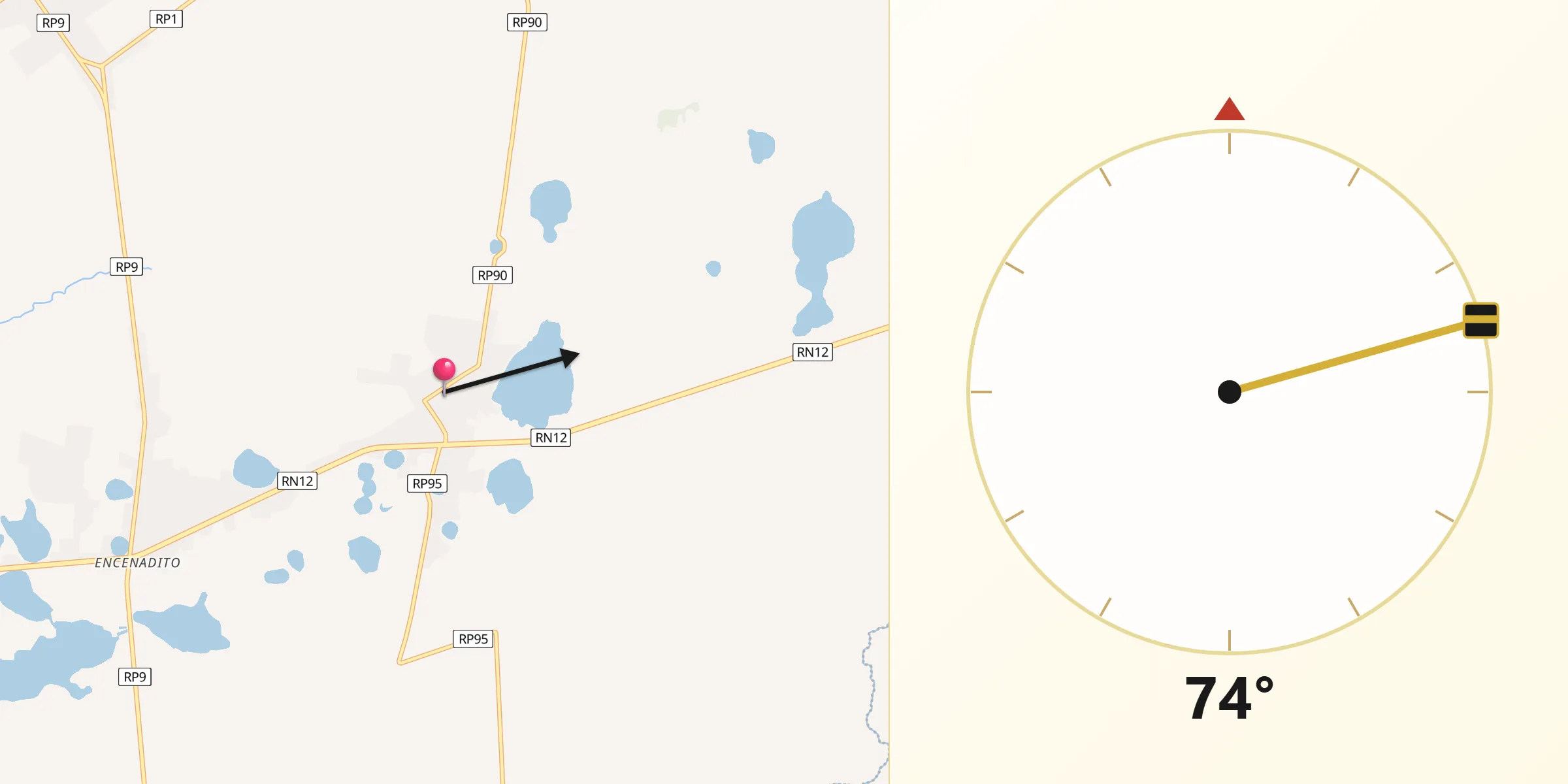Dirección de la Qibla desde San Cosme