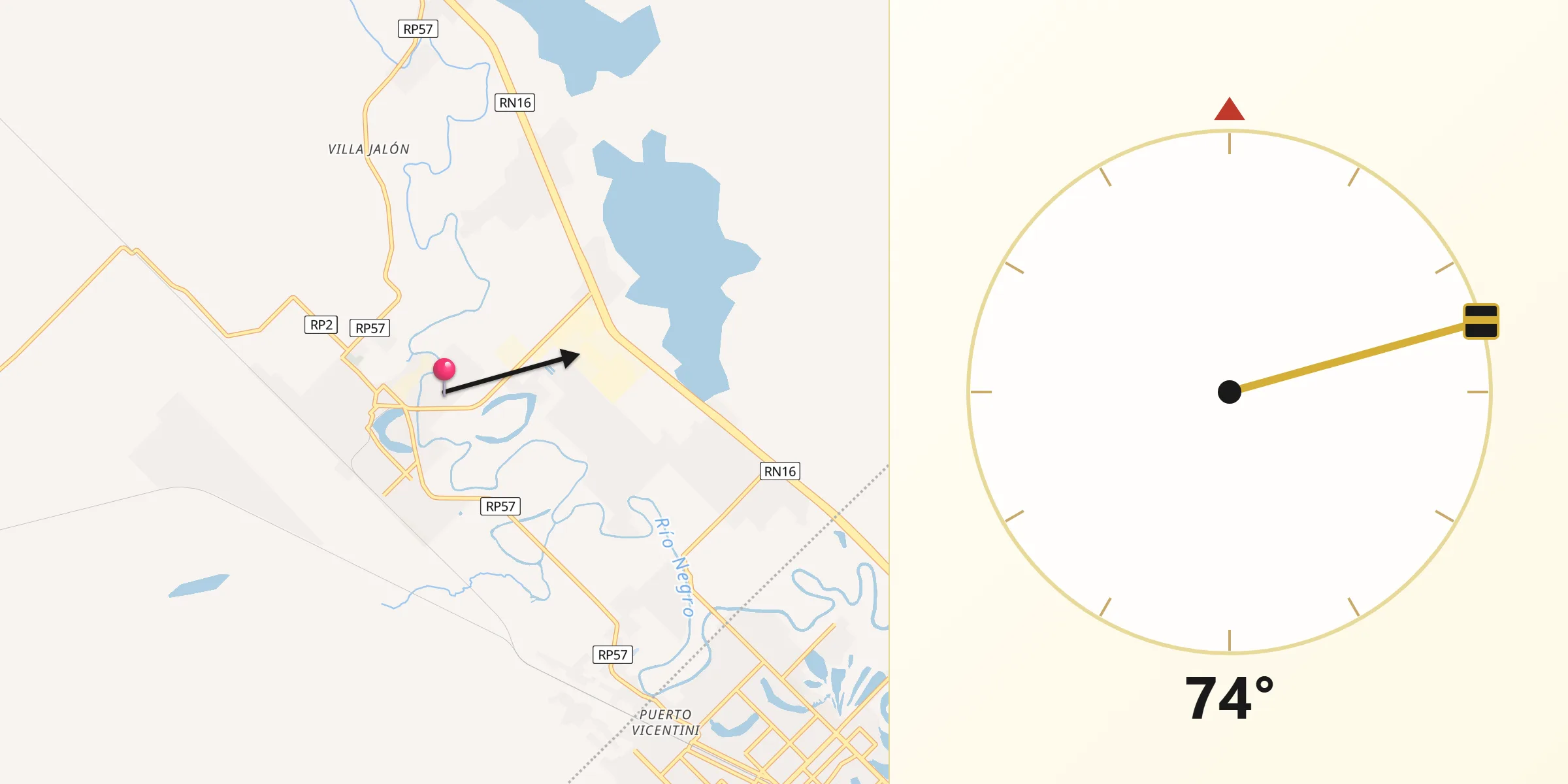 Dirección de la Qibla desde Puerto Tirol