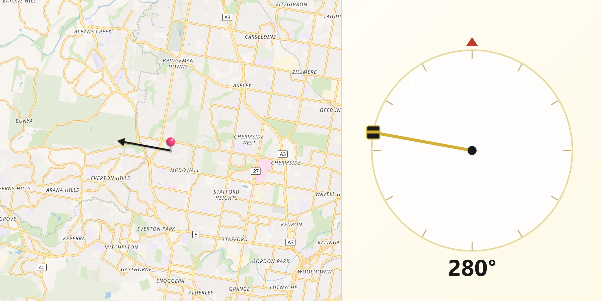 Qibla Direction from McDowall