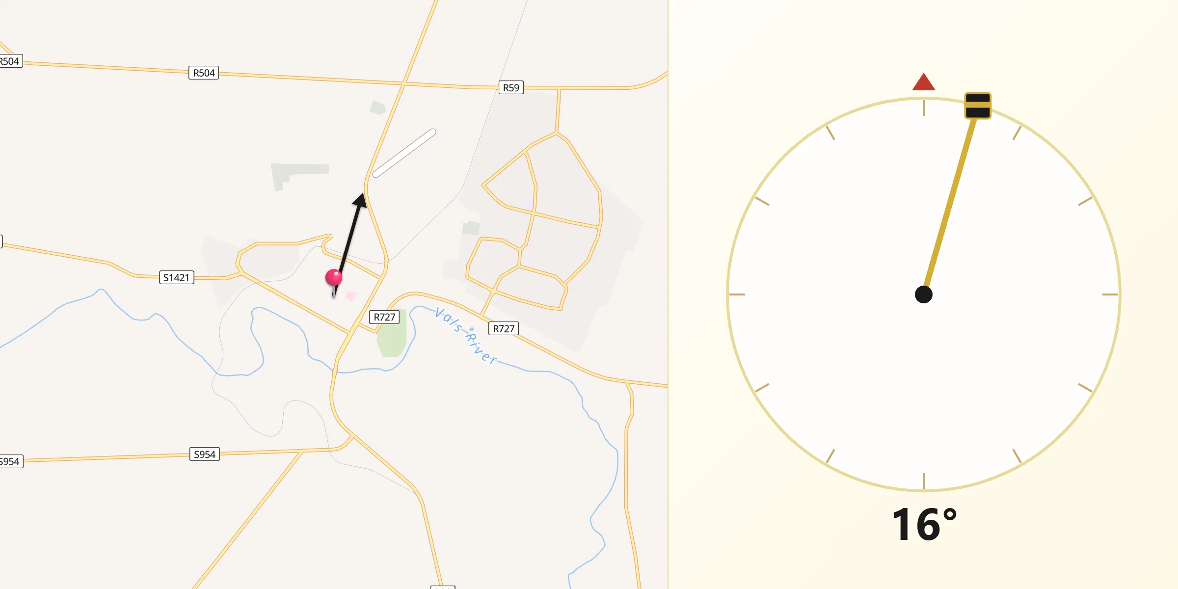 Qibla Direction from Bothaville