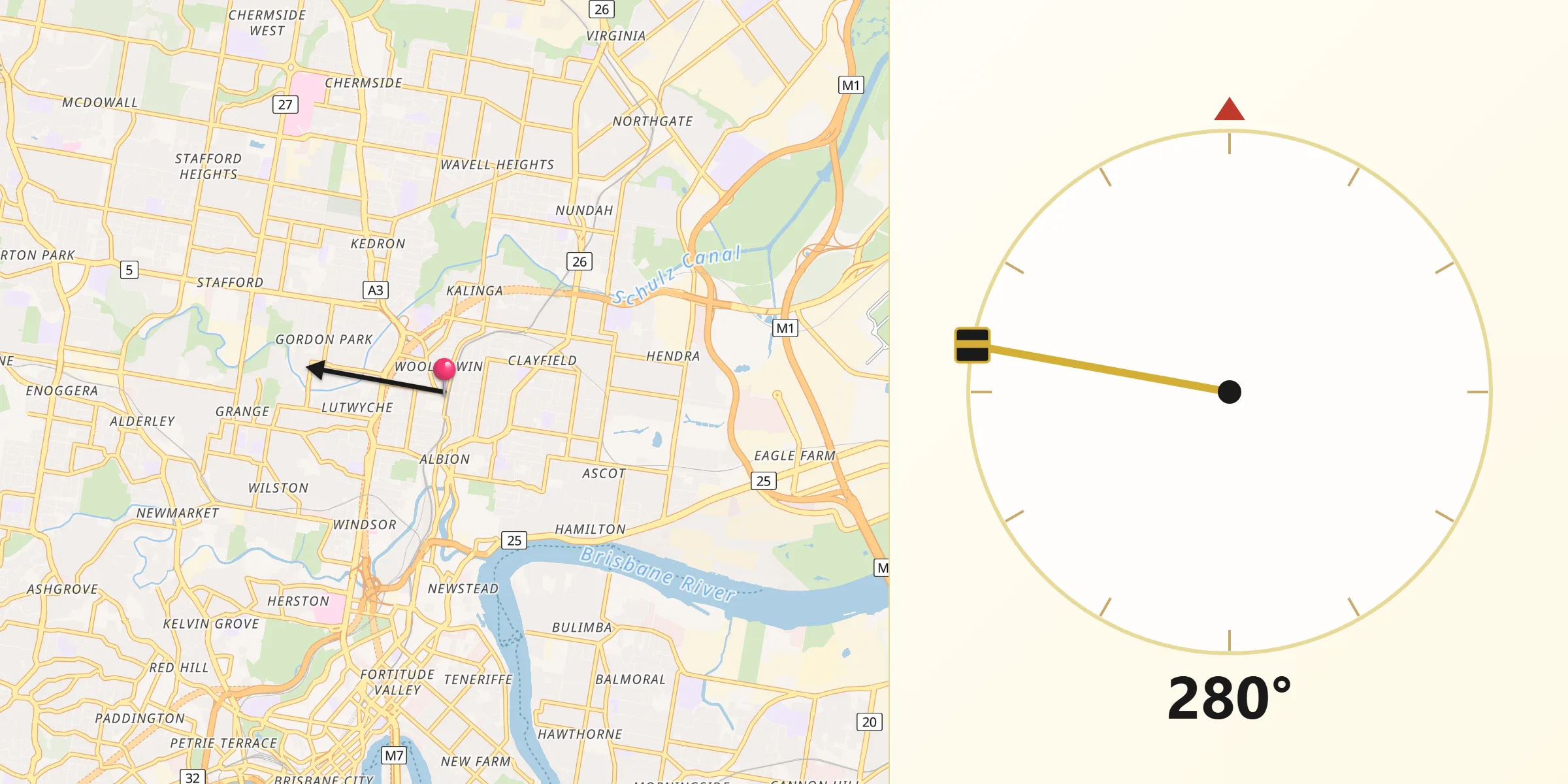 Qibla Direction from Wooloowin