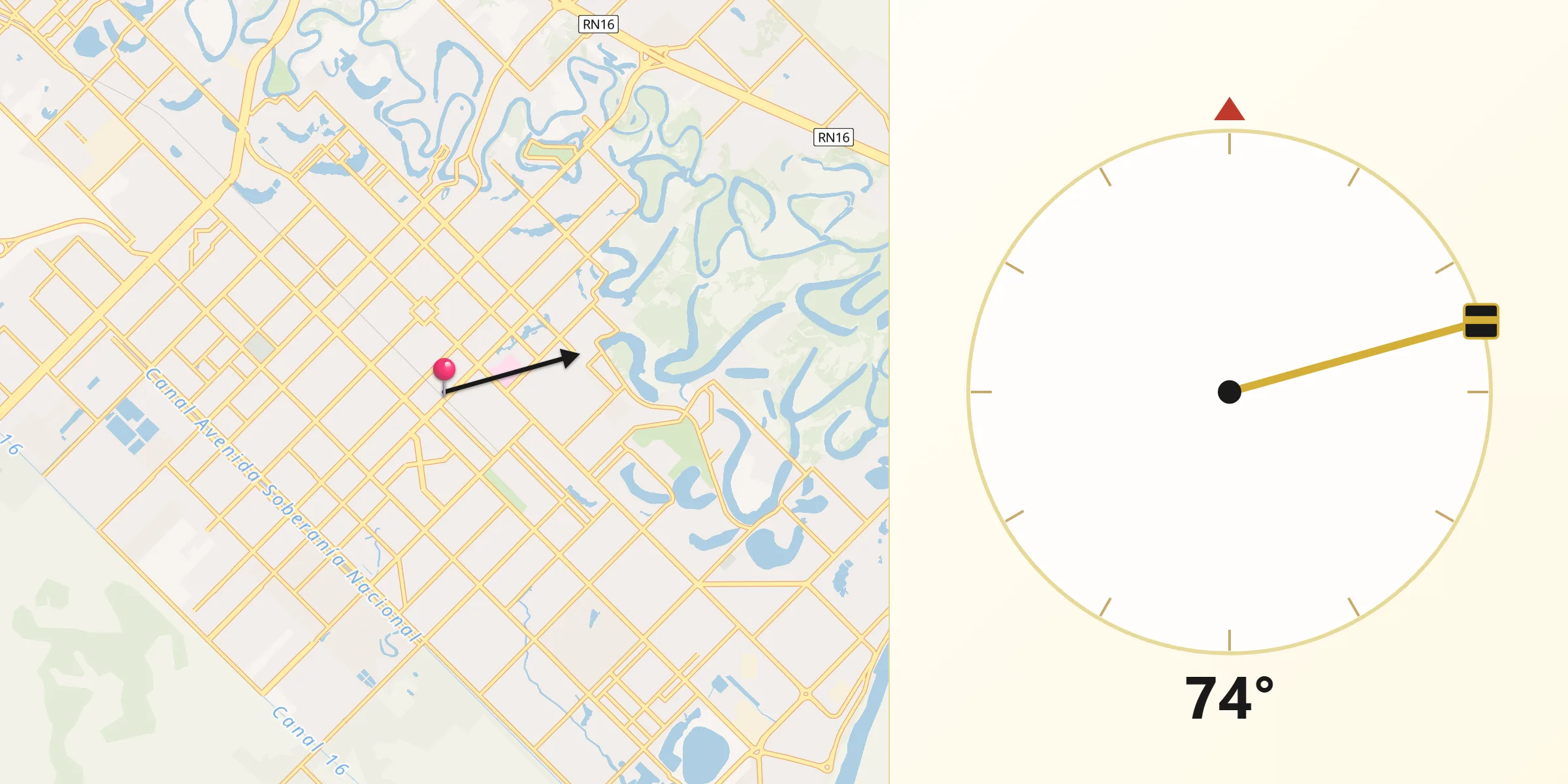 Direzione della Qibla da Resistencia