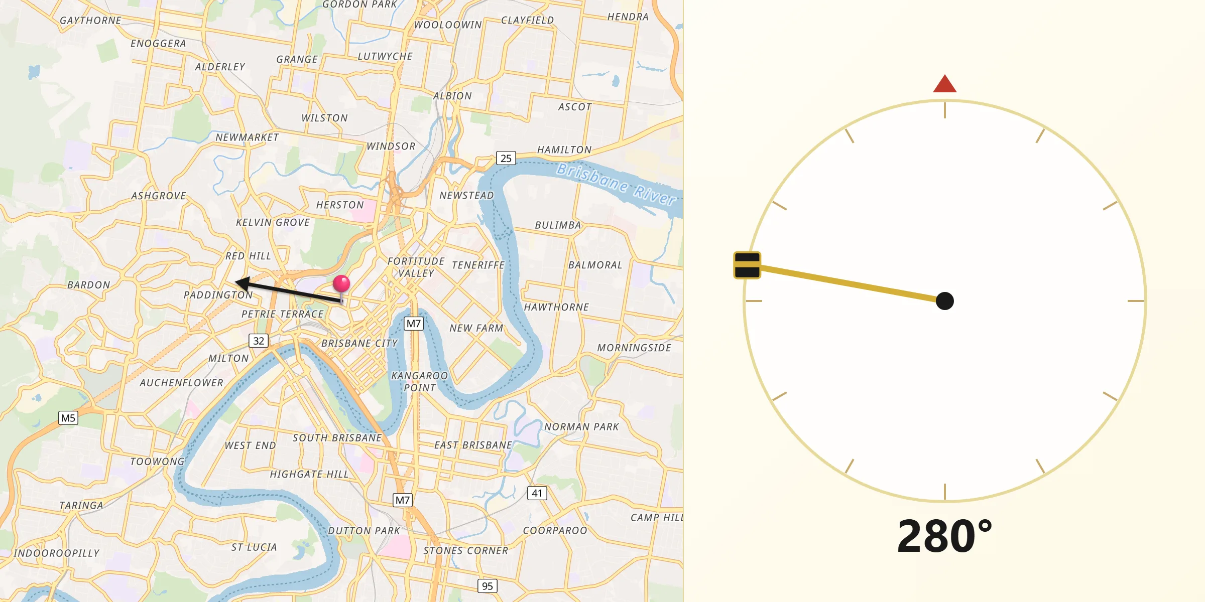 Qibla Direction from Spring Hill
