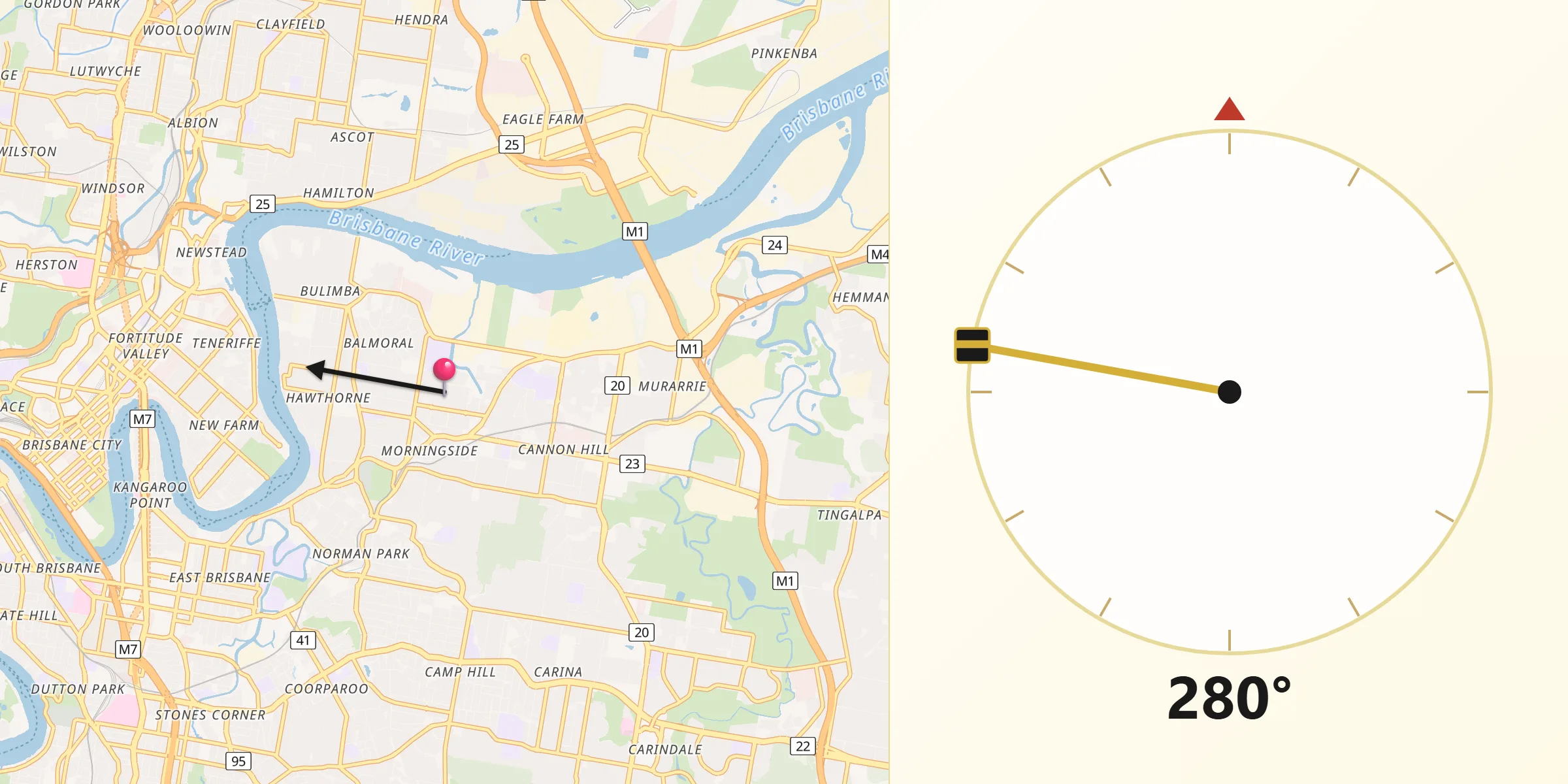 Qibla Direction from Morningside