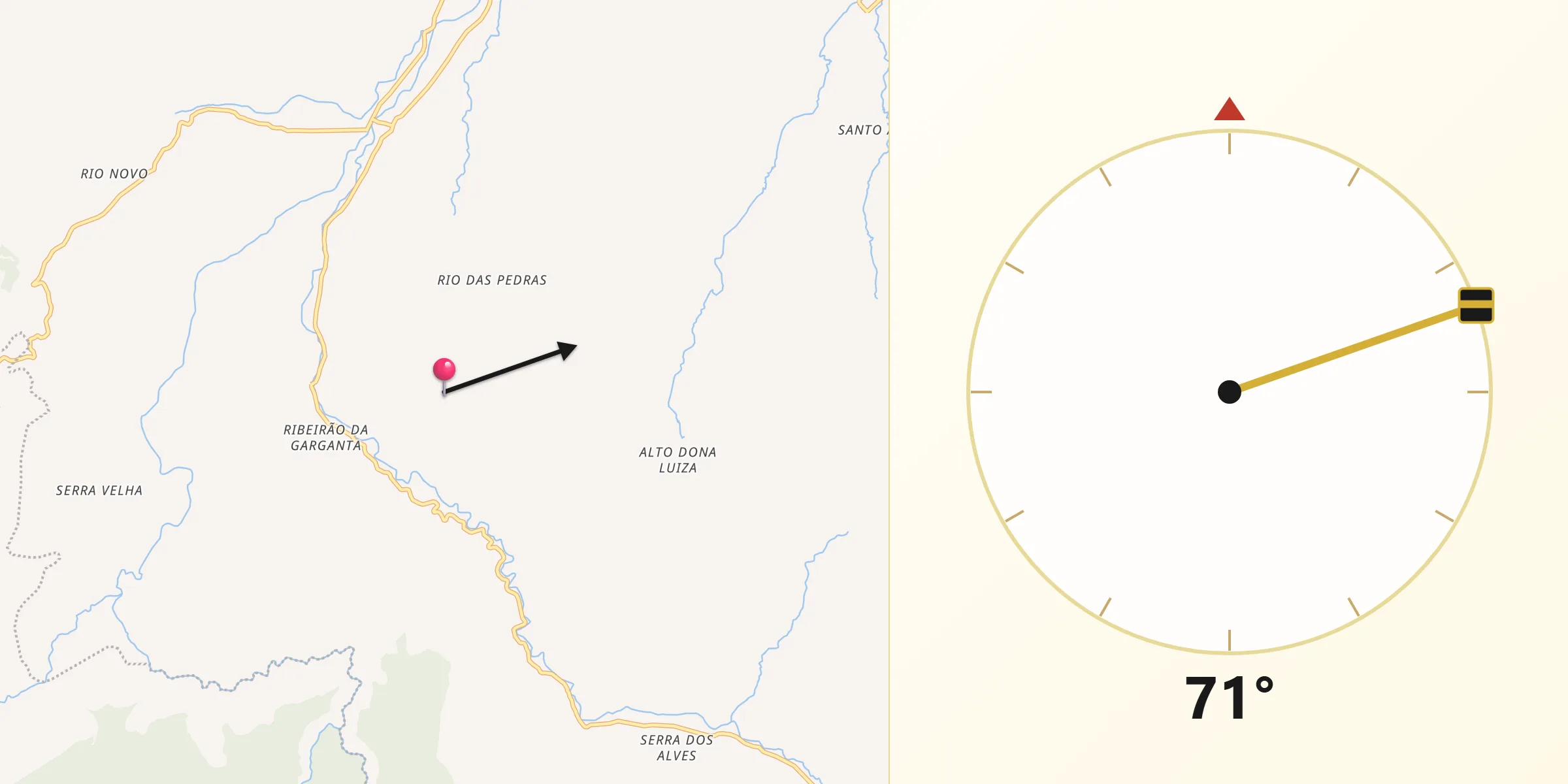 Direção da Qibla a partir de Agrolândia