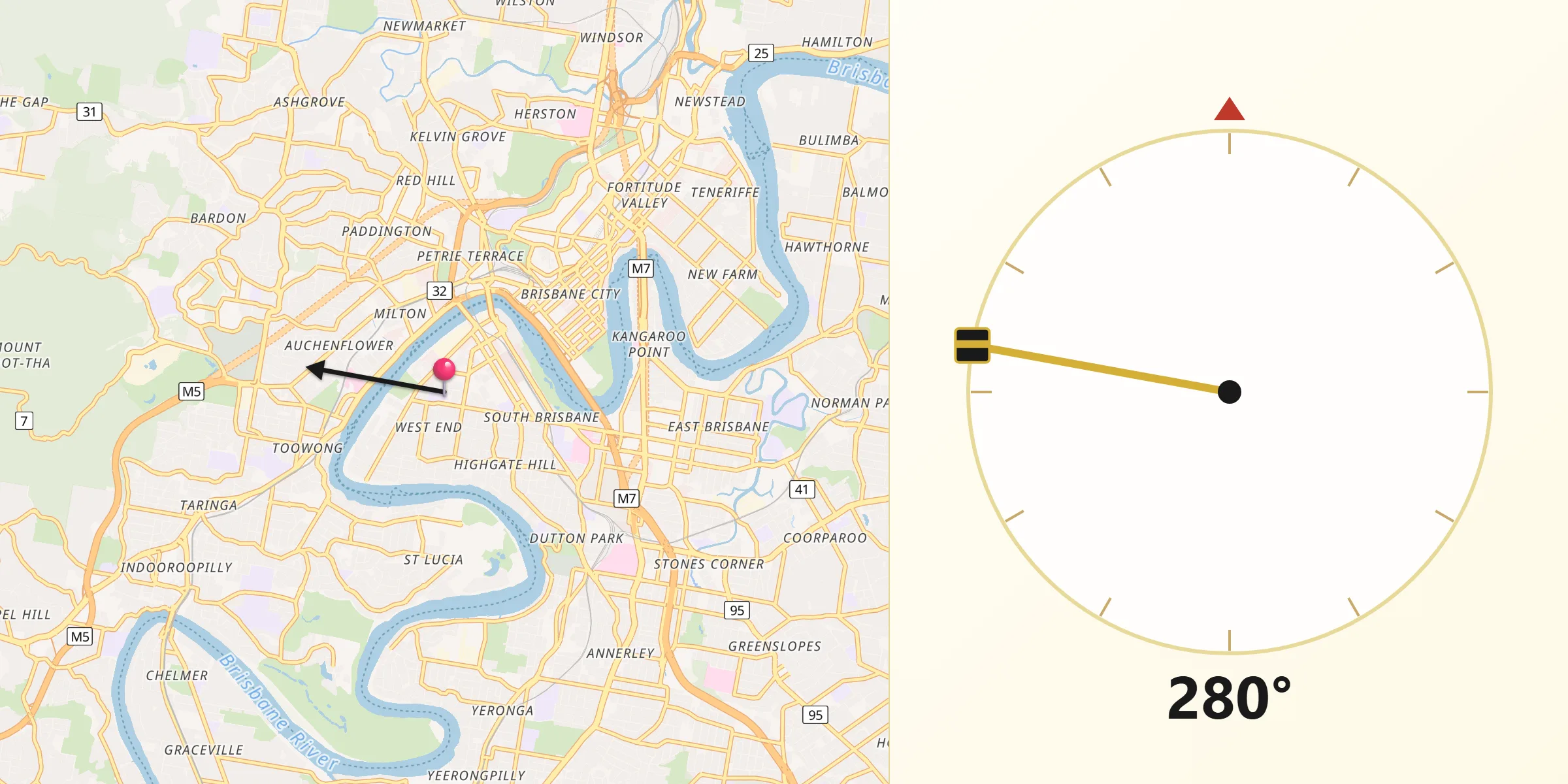 Qibla Direction from West End