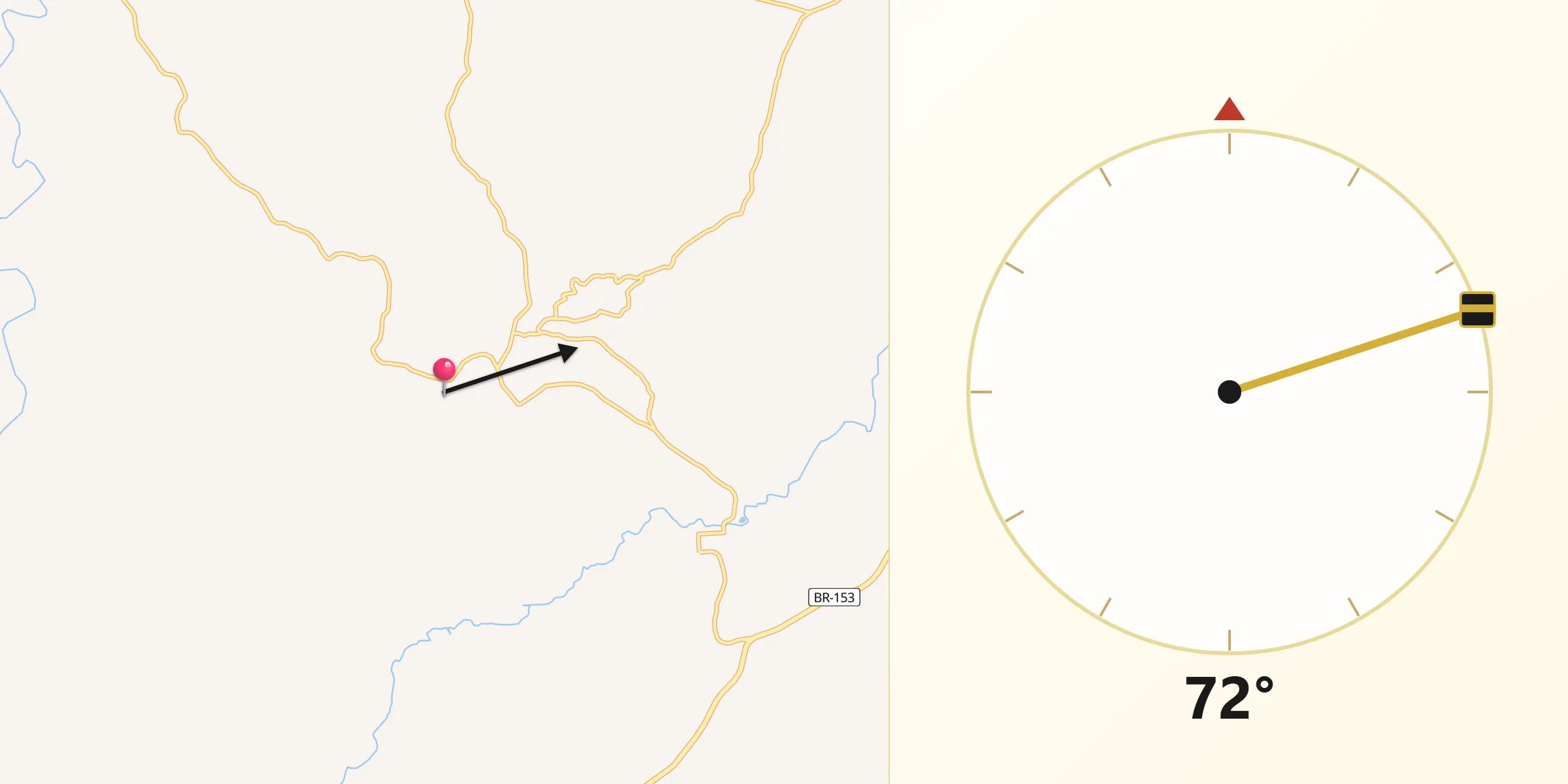 Direção da Qibla a partir de Três Arroios