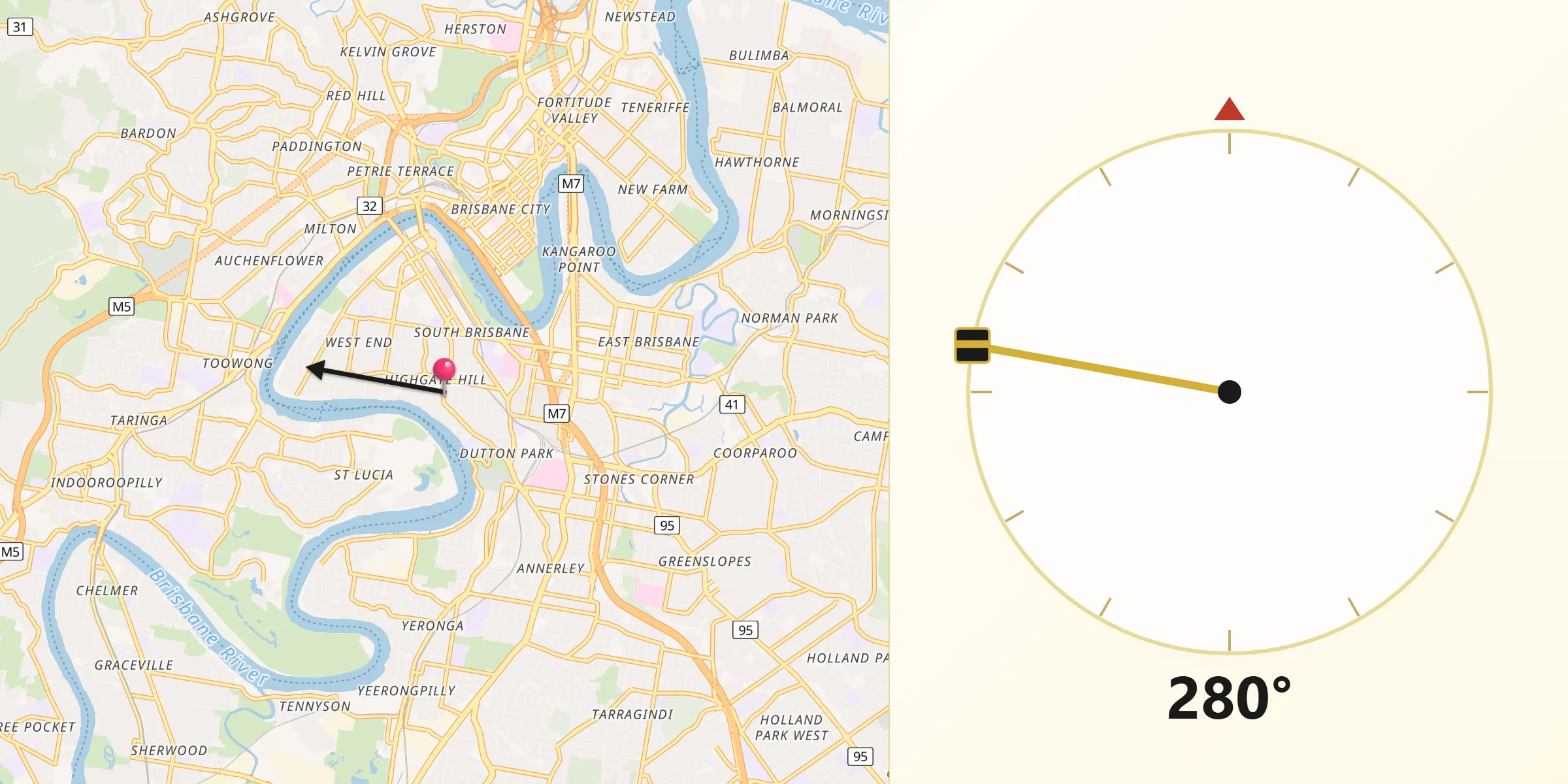 Qibla Direction from Highgate Hill