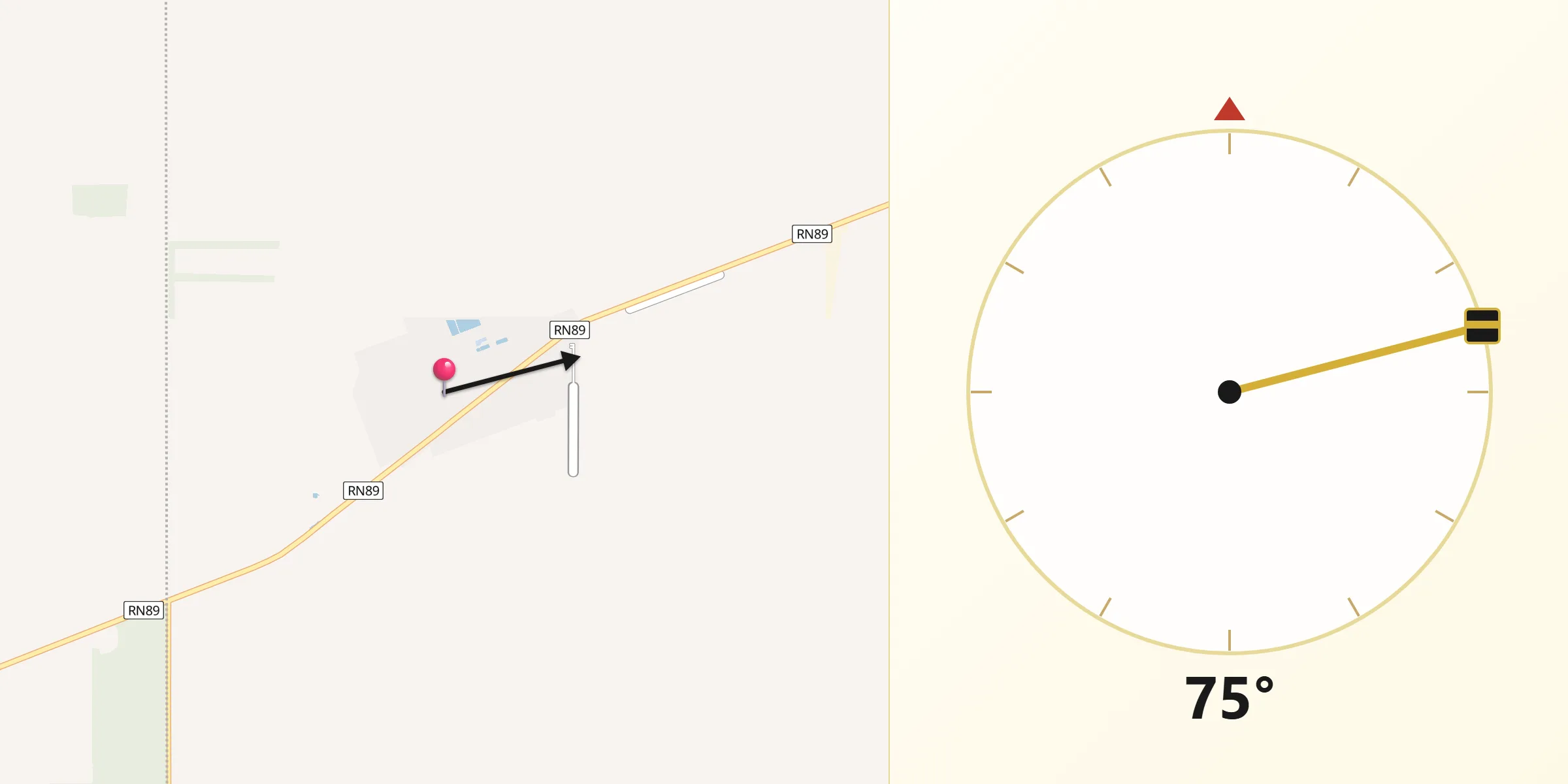 Dirección de la Qibla desde Gancedo