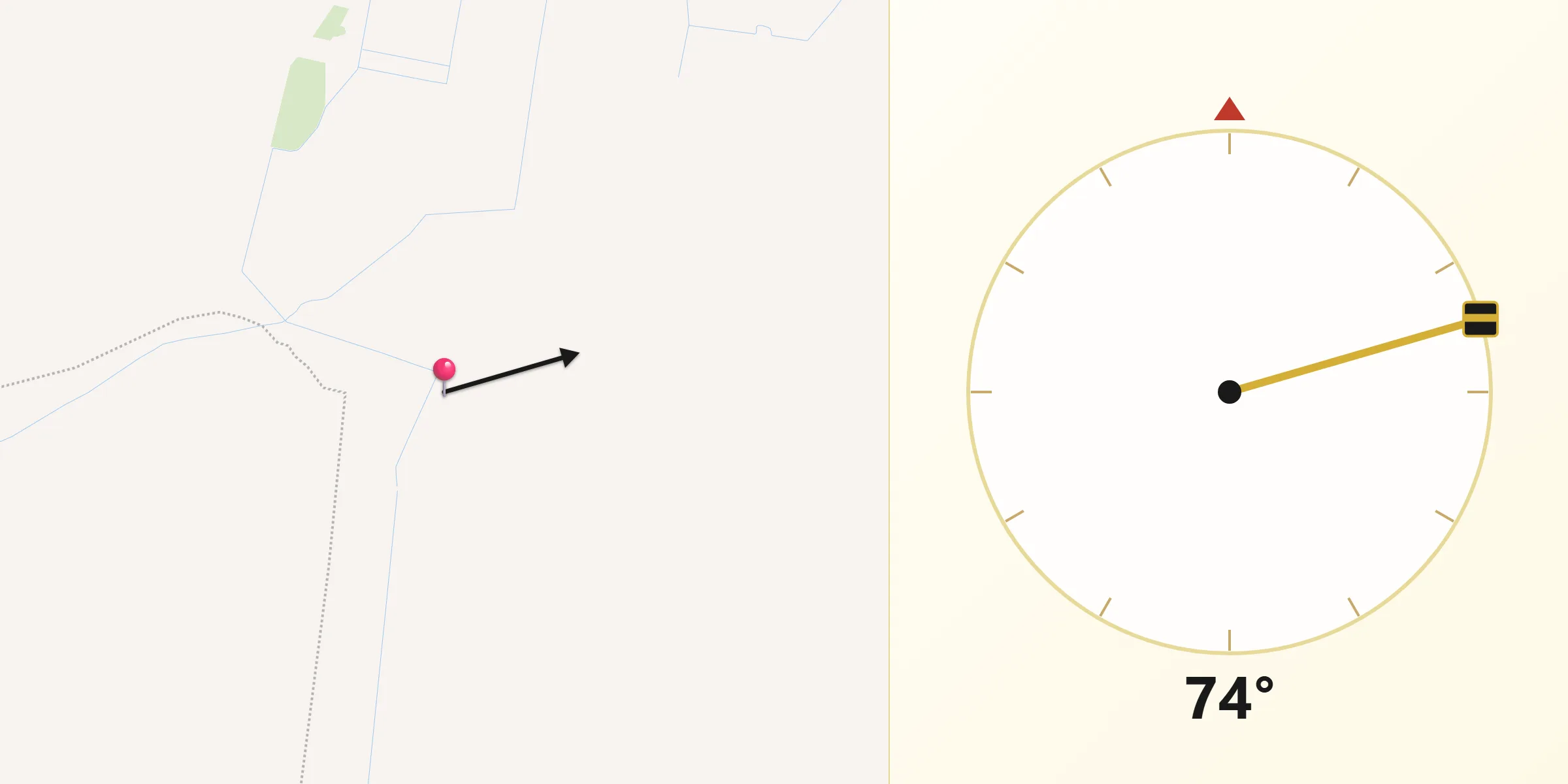 Dirección de la Qibla desde Departamento de Berón de Astrada