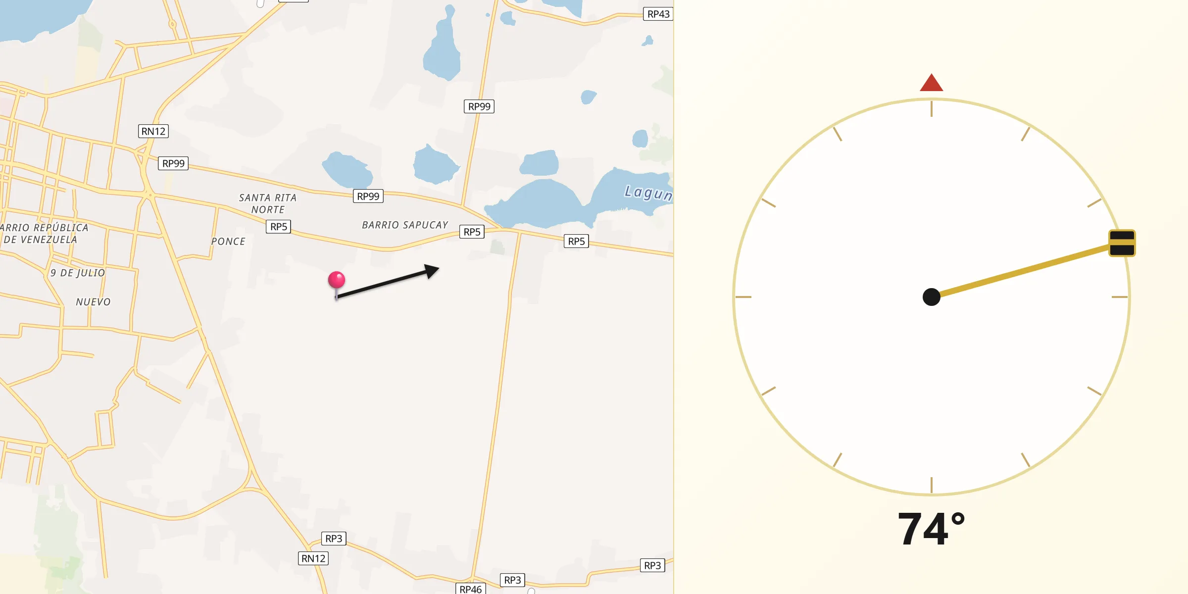 Dirección de la Qibla desde Departamento de Capital