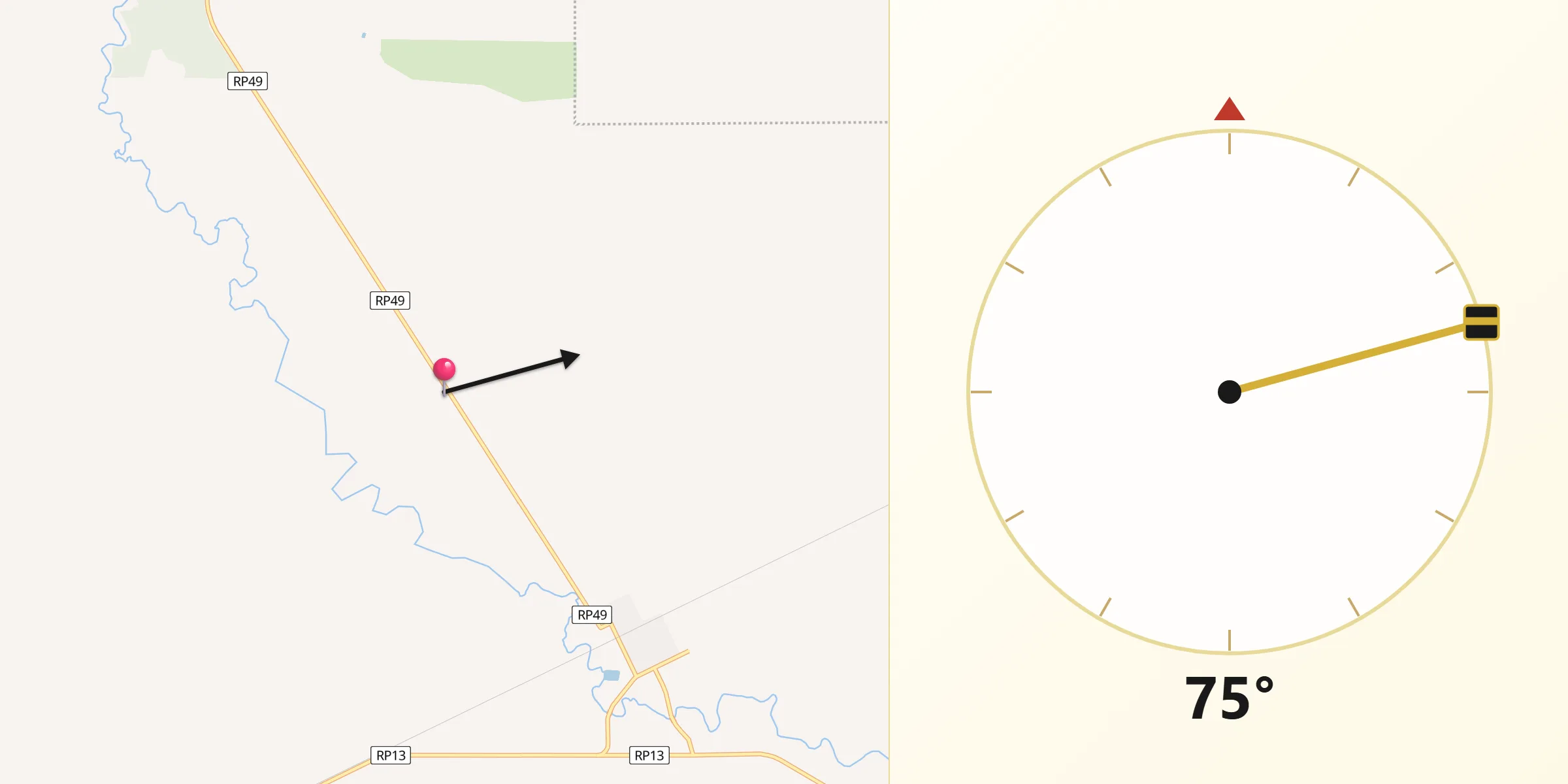 Dirección de la Qibla desde Coté-Lai