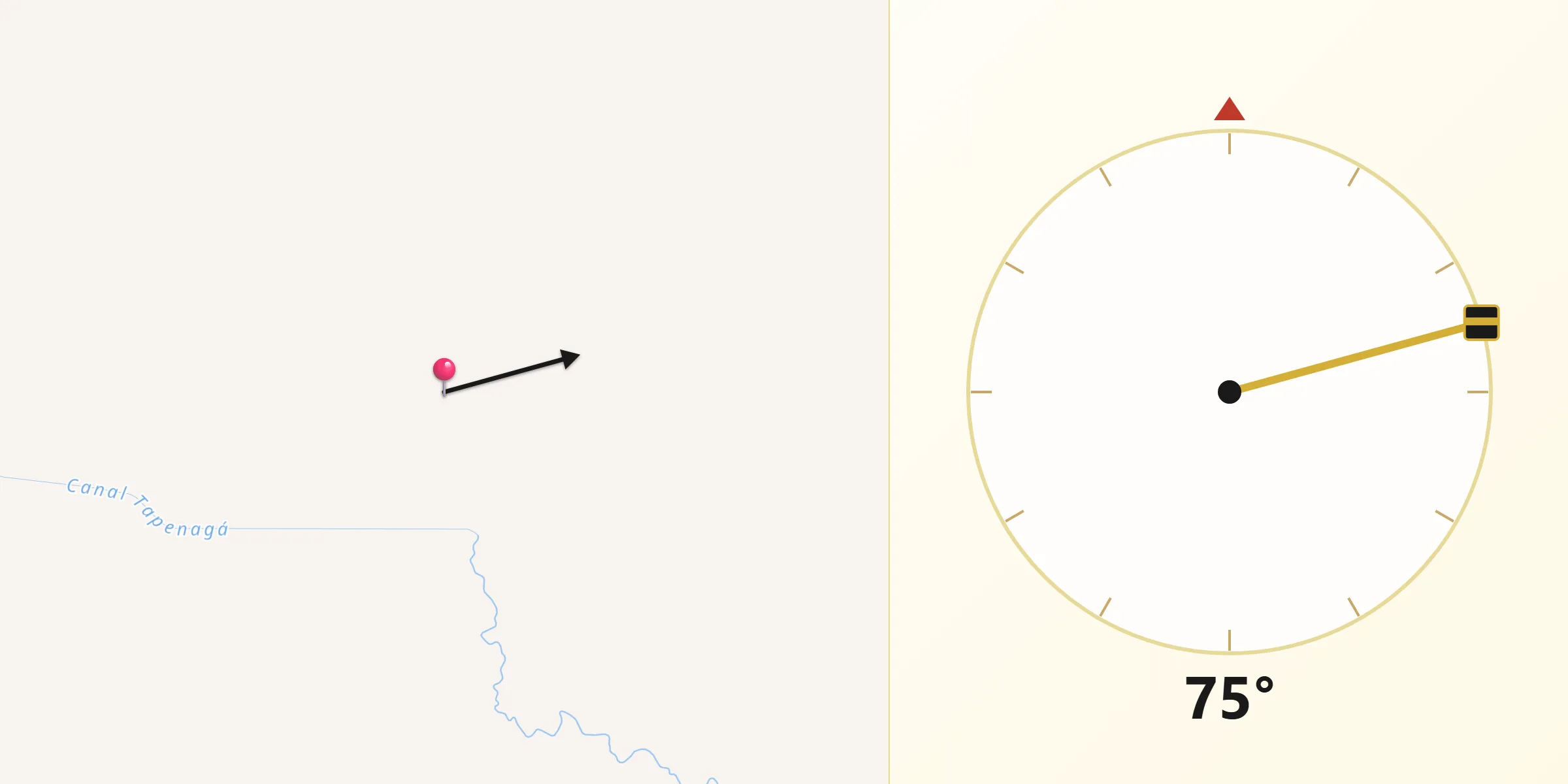 Dirección de la Qibla desde Departamento de Tapenagá
