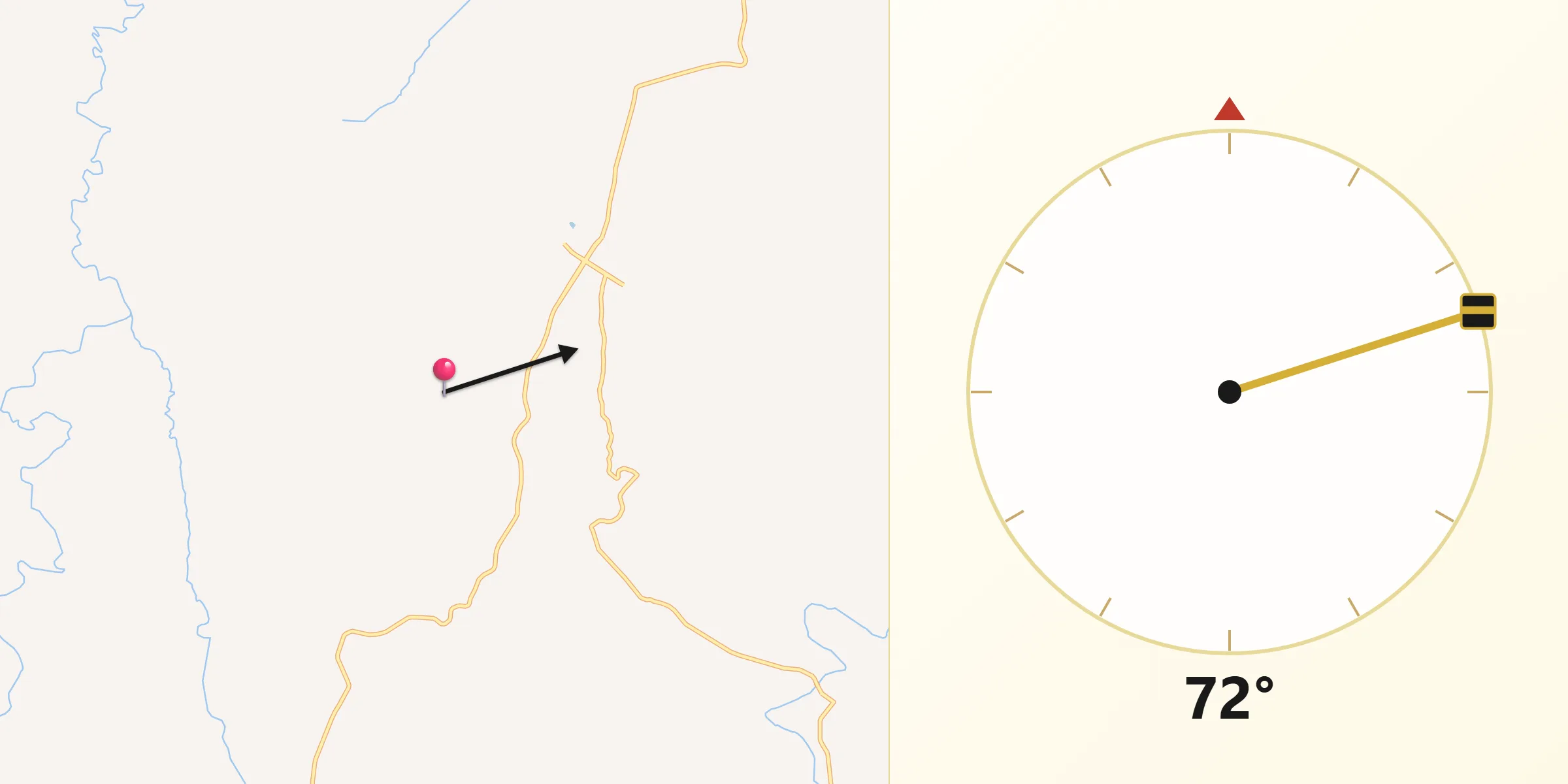 Direção da Qibla a partir de Pinhal
