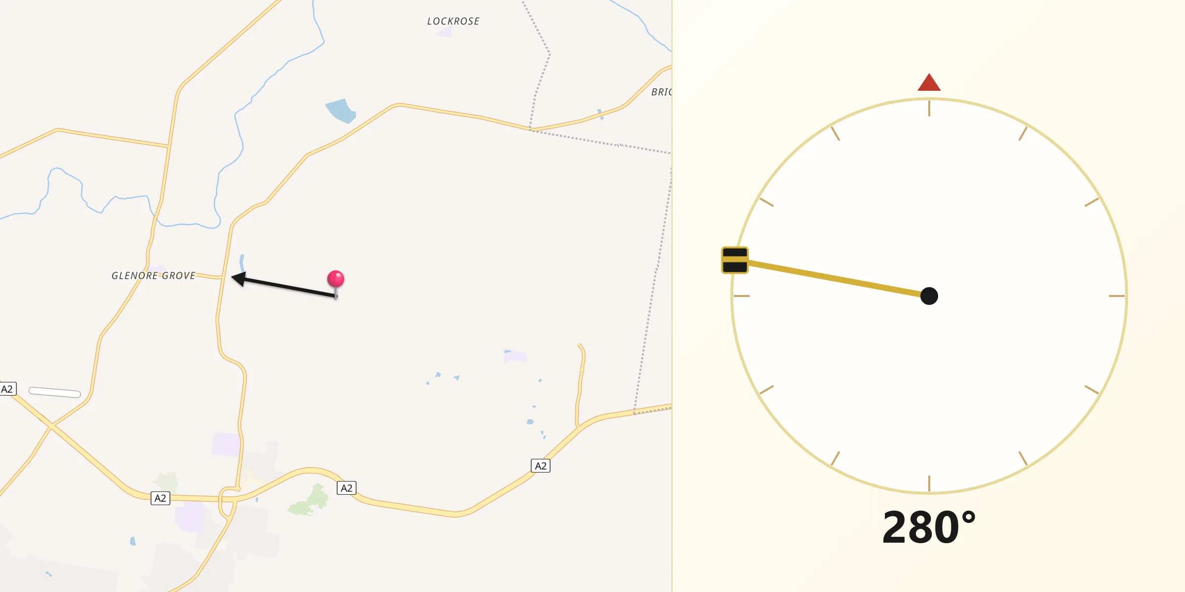 Qibla Direction from Regency Downs