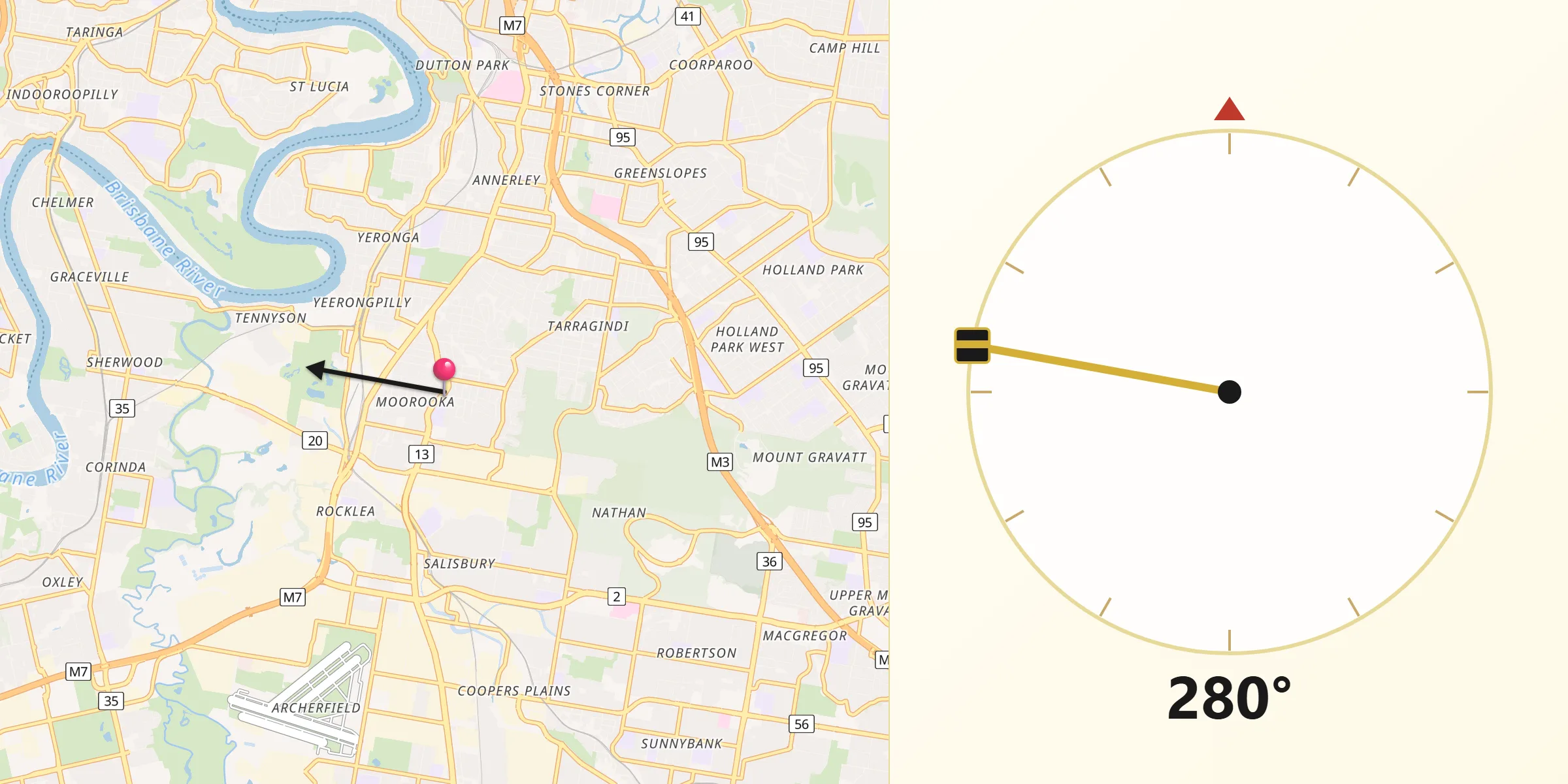 Qibla Direction from Moorooka