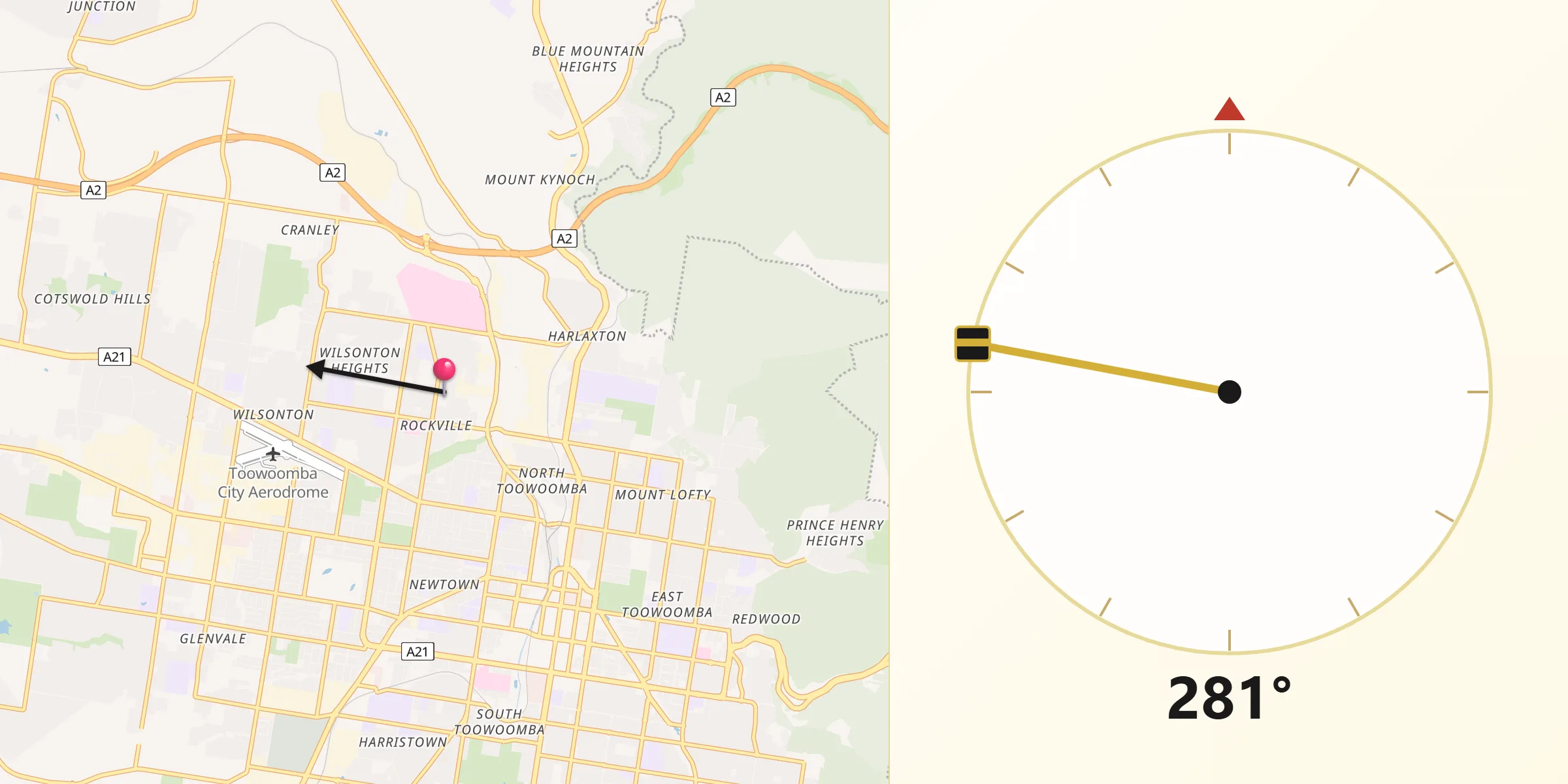 Qibla Direction from Rockville