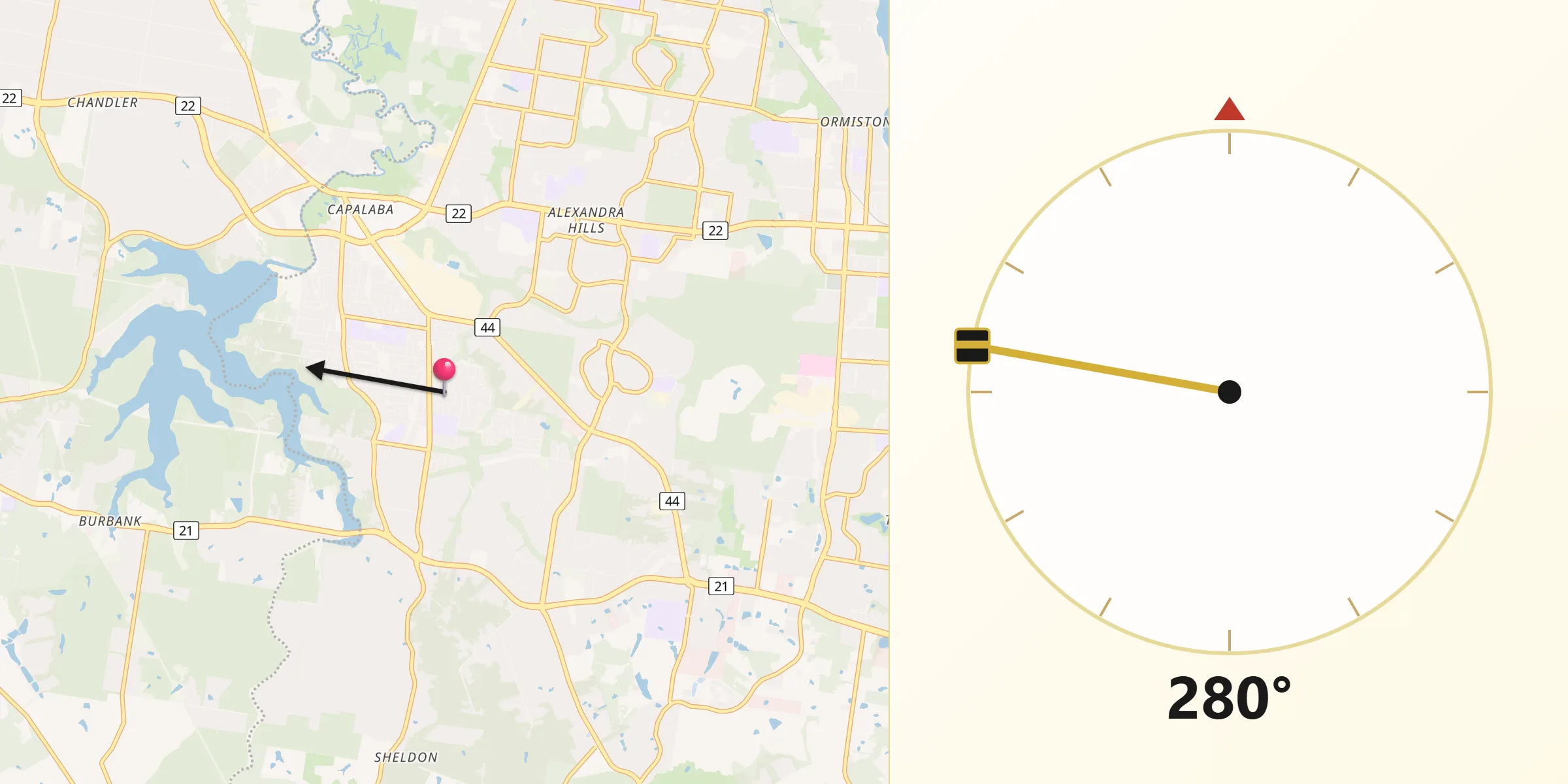 Qibla Direction from Capalaba