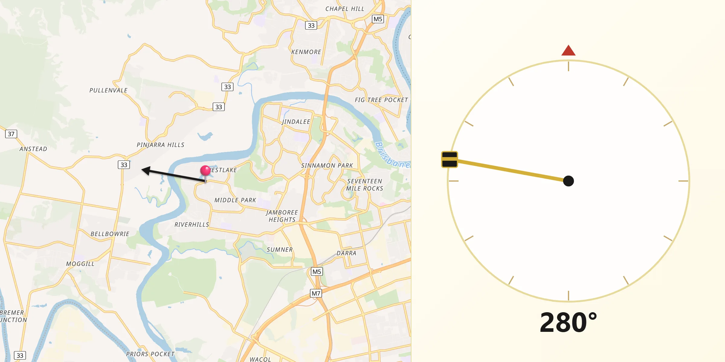 Qibla Direction from Westlake