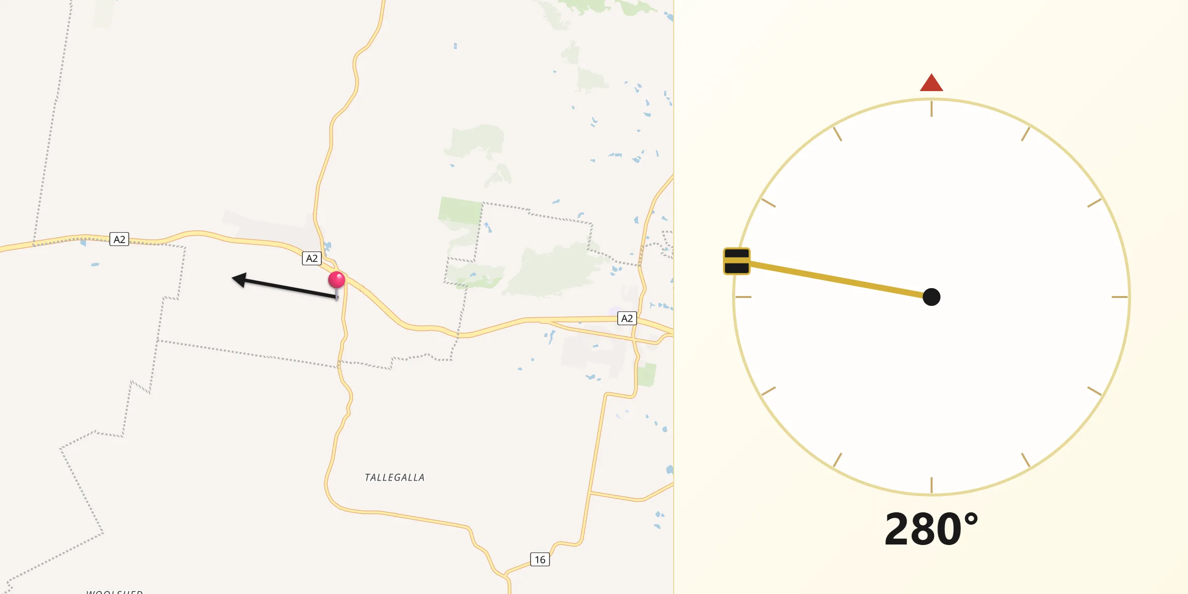 Qibla Direction from Minden