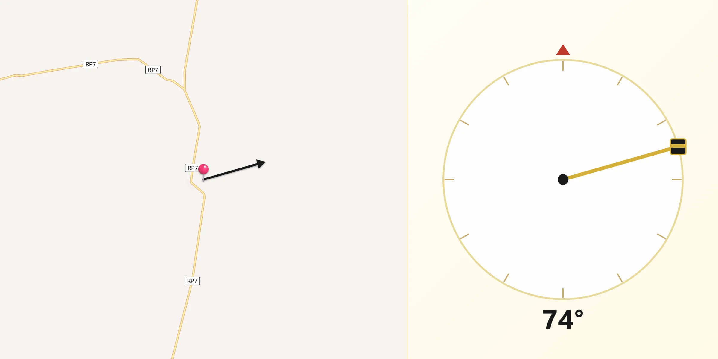 Dirección de la Qibla desde Herlitzka
