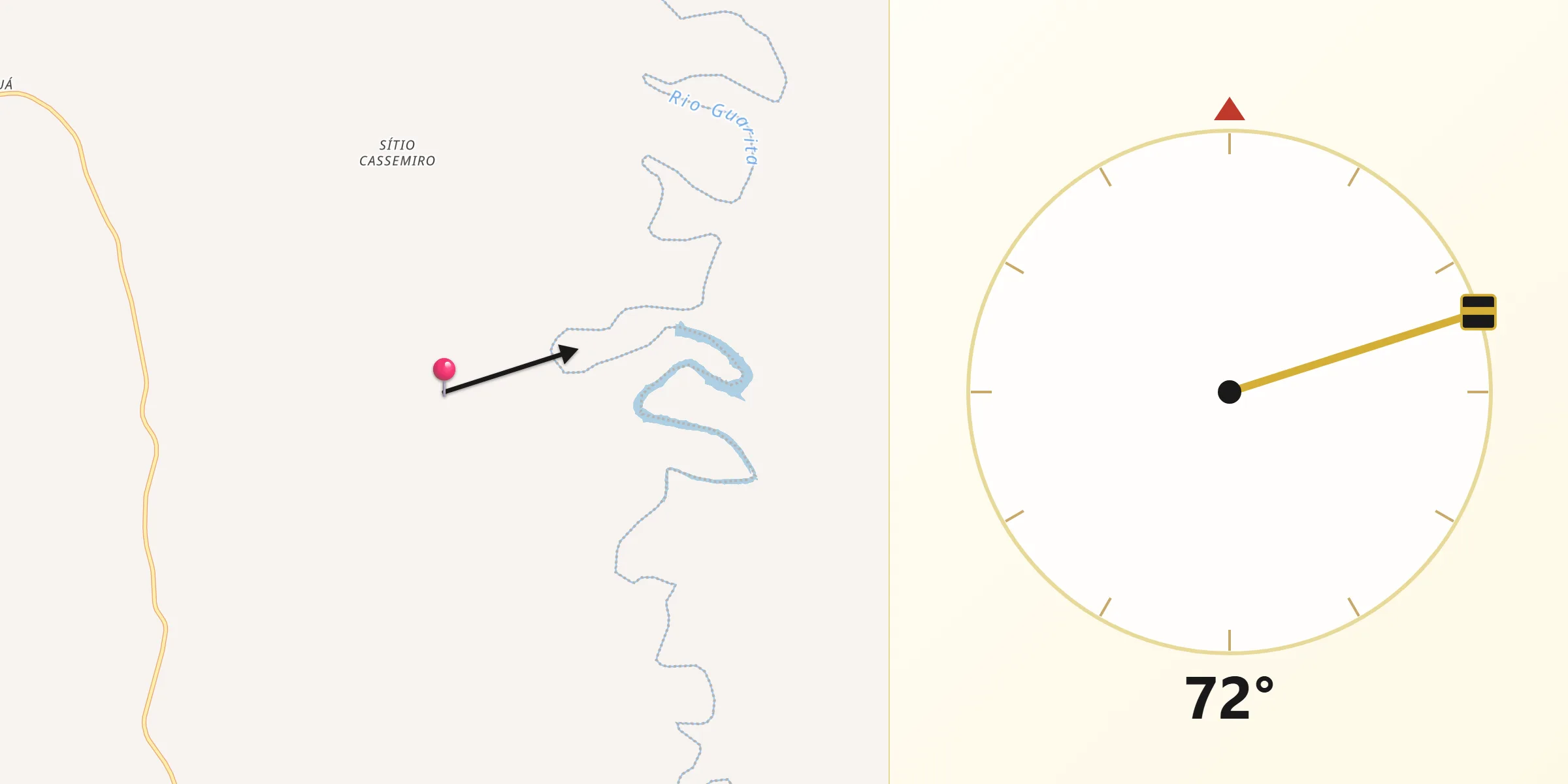 Direção da Qibla a partir de Redentora