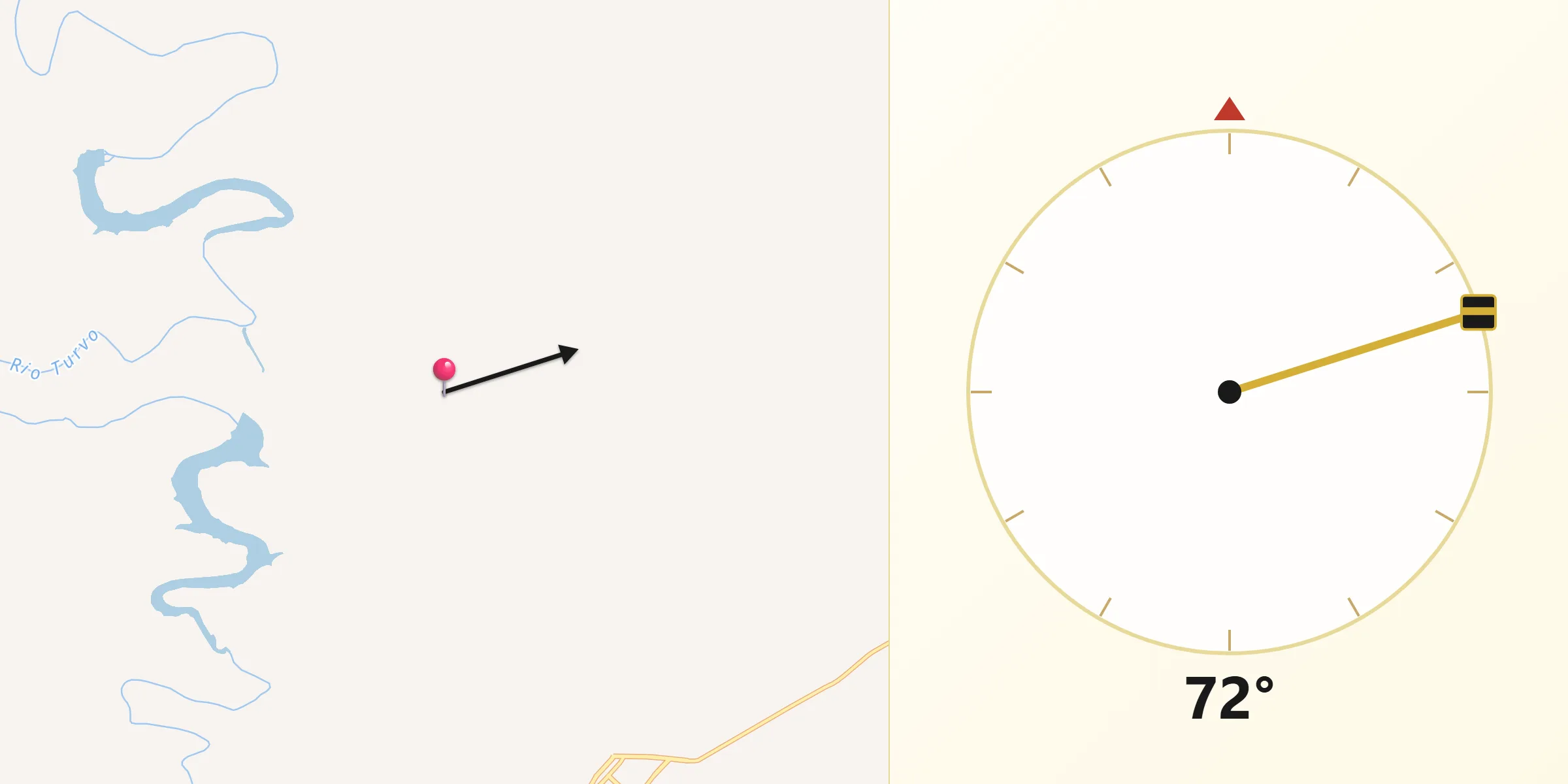 Direção da Qibla a partir de Braga